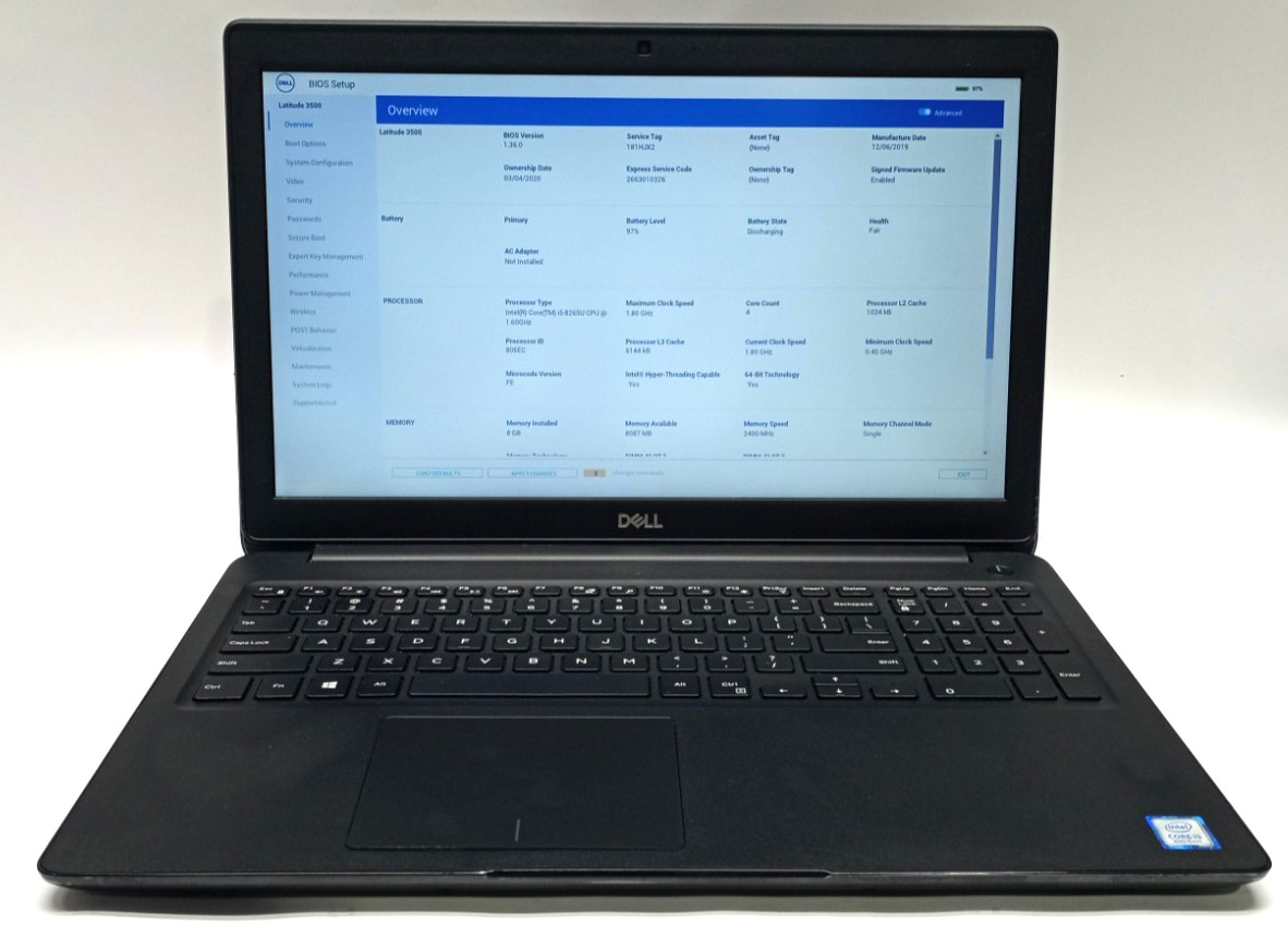 Dell Latitude 3500 15.6″FHD i5-8265U@1.60GHz 8GB RAM 256GB NVMe WIN11Pro WH781*!