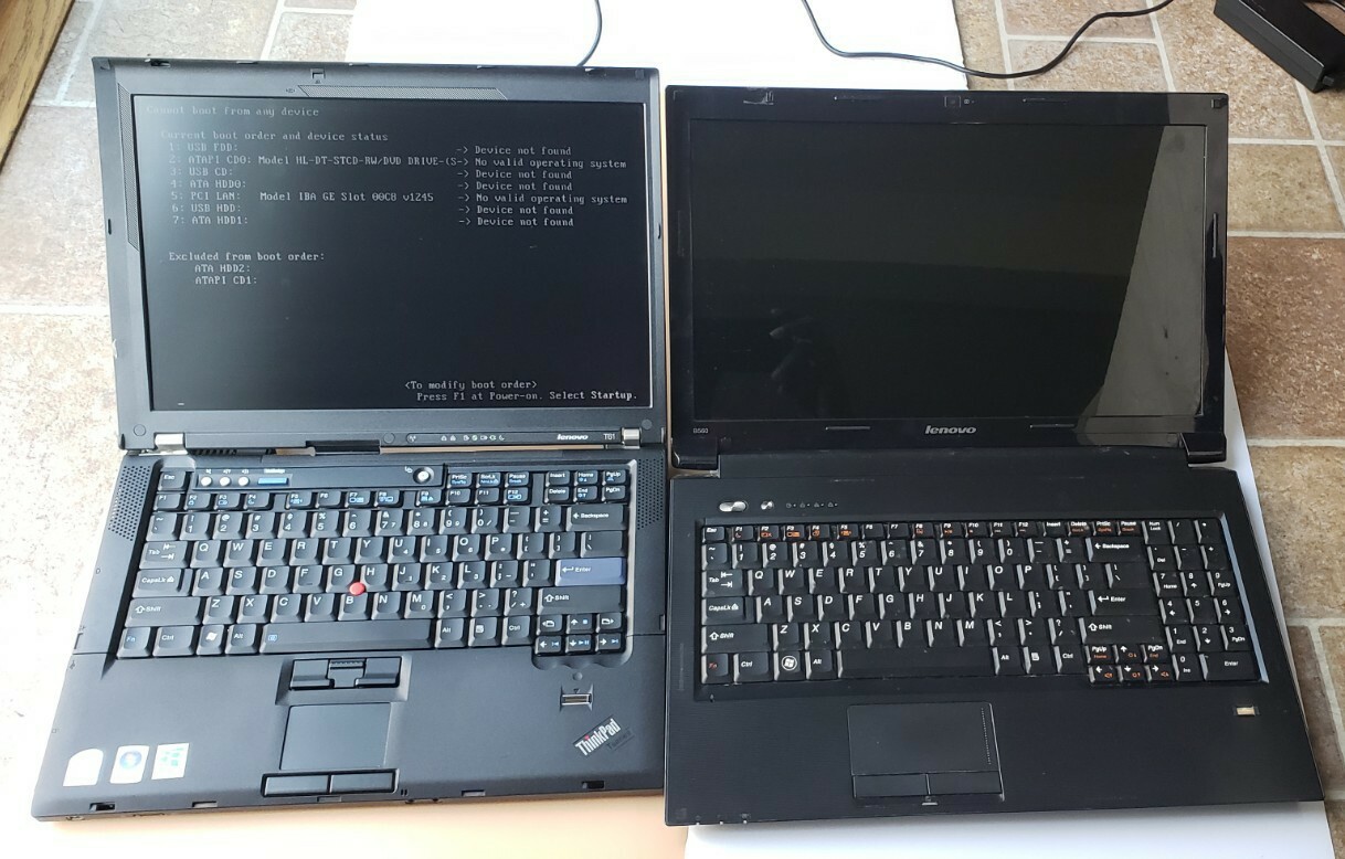 Lot 2 Lenovo Thinkpad B560/T61 3GB RAM 0GB HDD REPAIR or PARTS