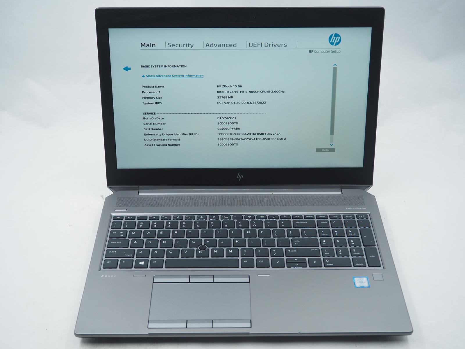 HP ZBOOK 15 G6 15.5″ Intel Core i7-9850H 2.60GHz 32GB RAM 512GB NVMe Grade B