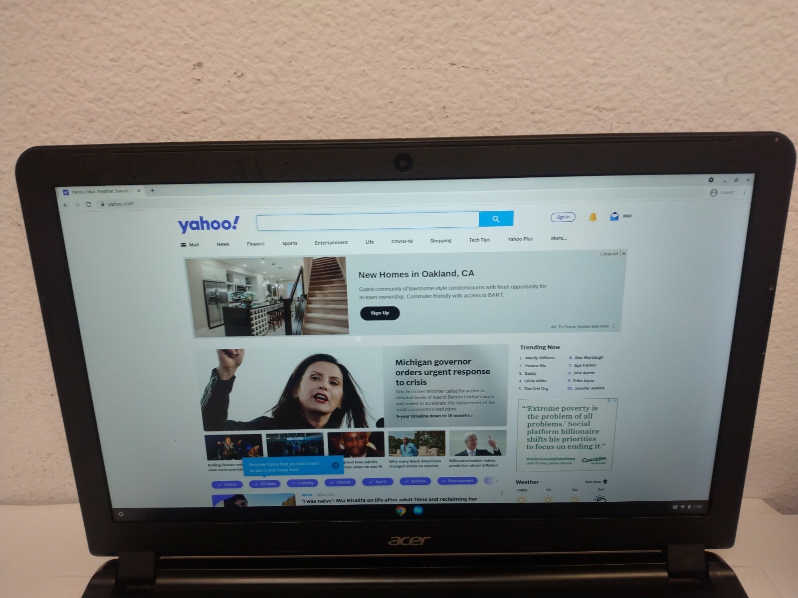 Acer C910 Chromebook 15.6″ Intel Celeron 3205U 1.50GHz 4GB Ram 16GB SSD ChromeOs