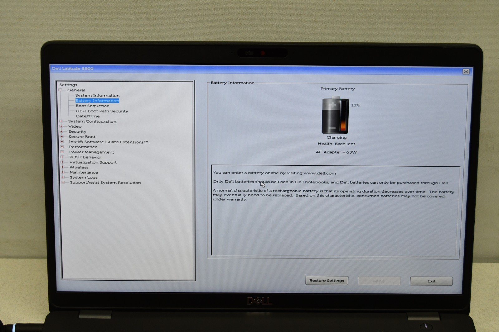^ Dell Latitude 5500 Laptop Intel i7-8665U @ 1.9GHz 16GB Ram No HD #X7274