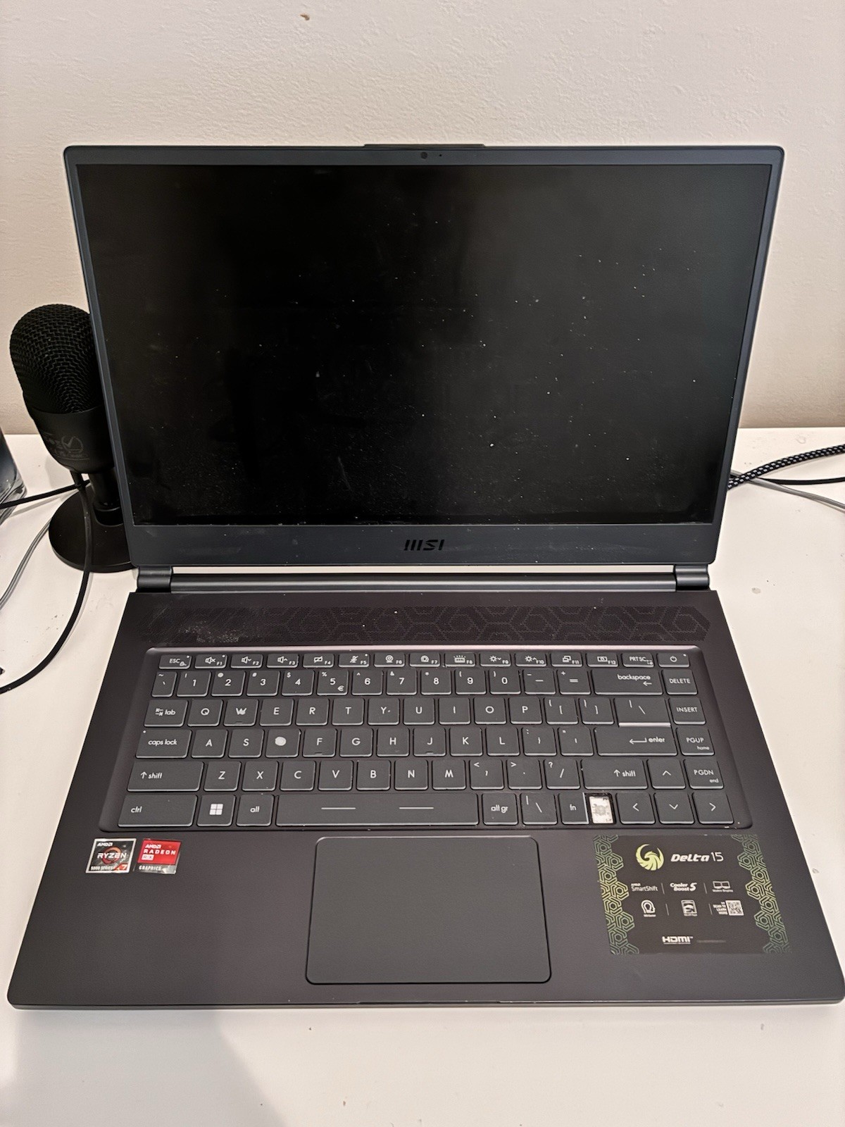 MSI Delta 15 laptop Selling Parts, 16RAM, AMD 7 CPU, 1 TB SSD, No Board or GPU