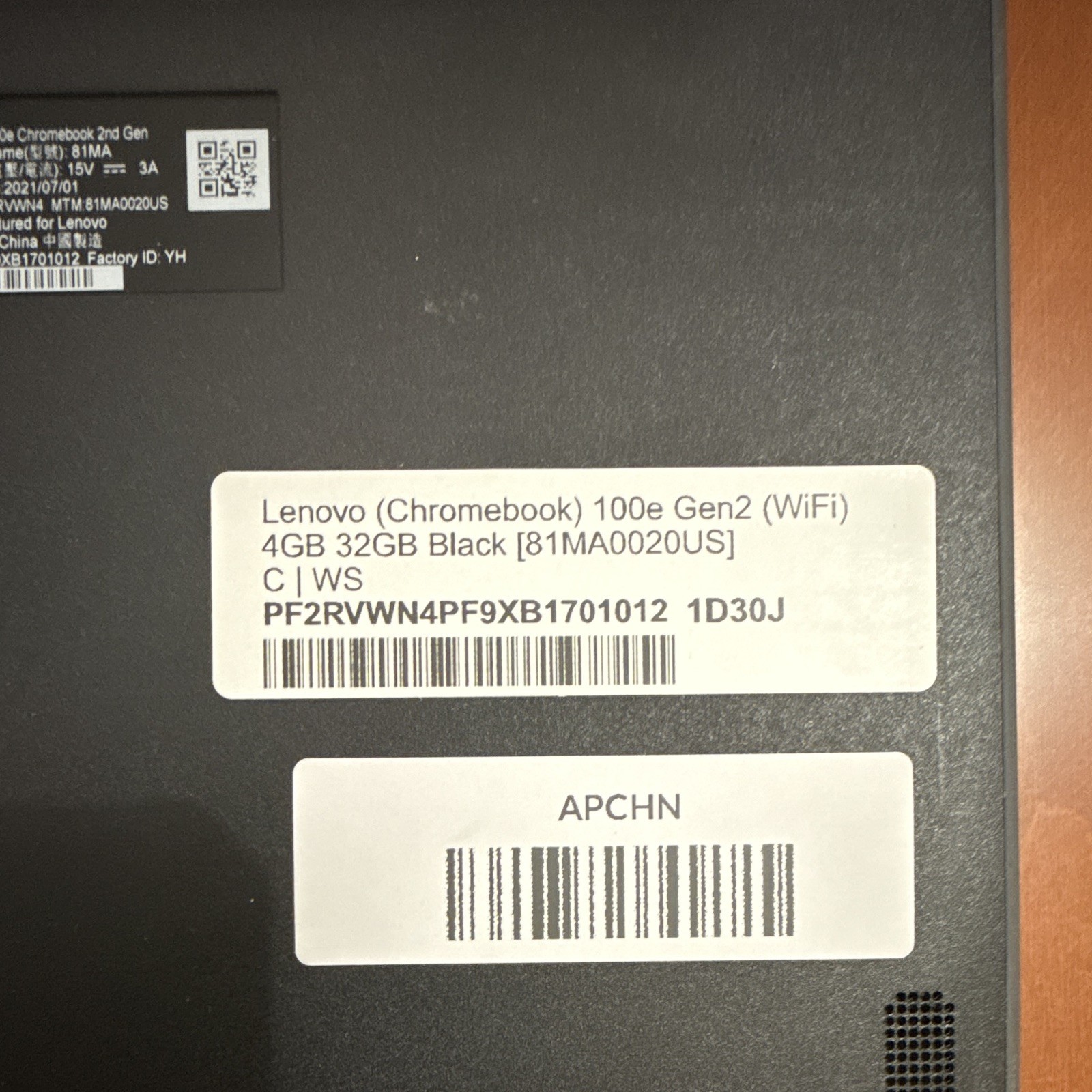 Lenovo Chromebook 100e Gen2 11.6″ 4GB 32GB eMMC Wi-Fi Webcam Black