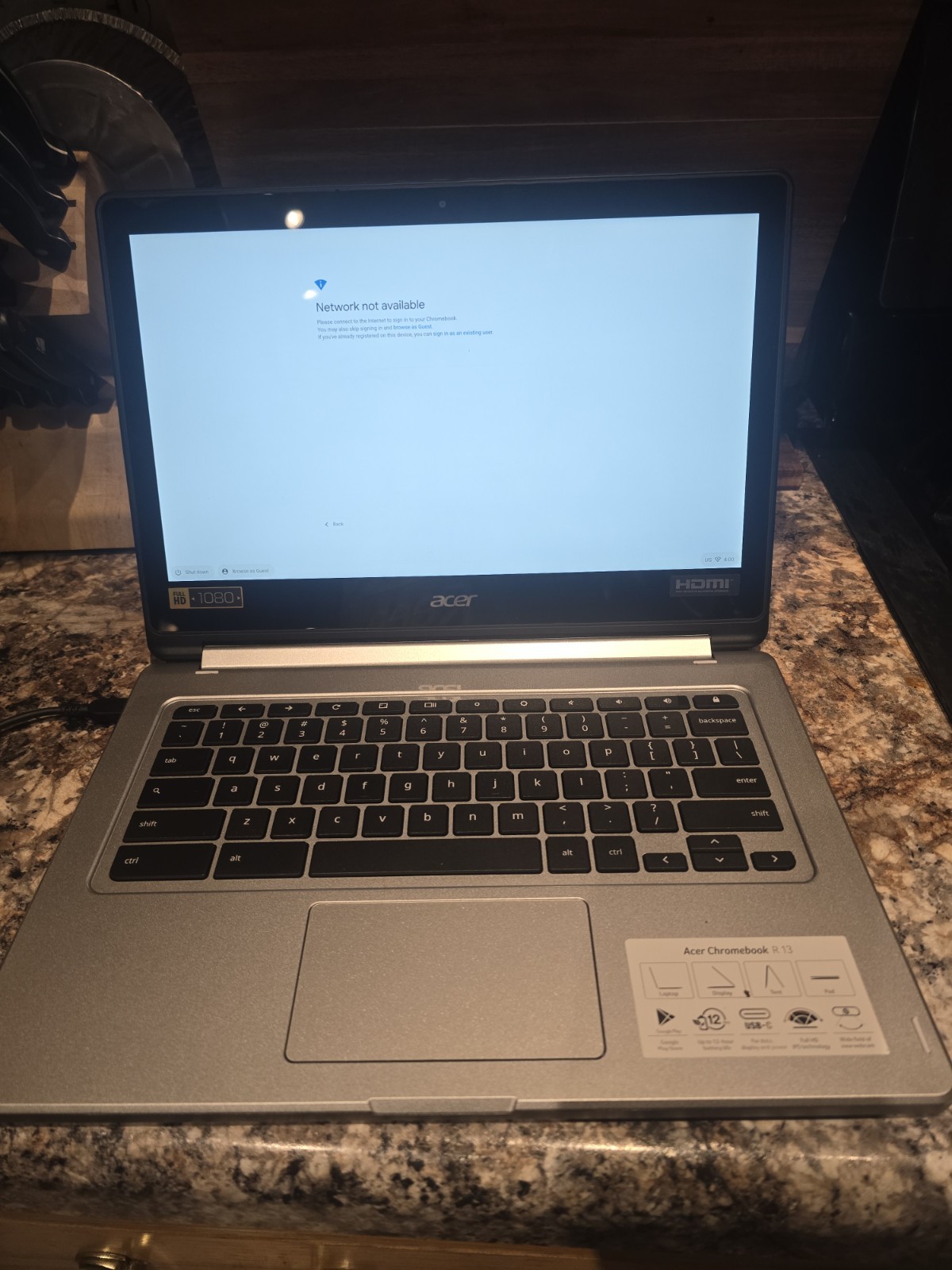 2 In 1 Acer R13 CB5-312T-K0YQ 13″Quad Core Processor 4GB Ram 32GB eMMC ChromeOS