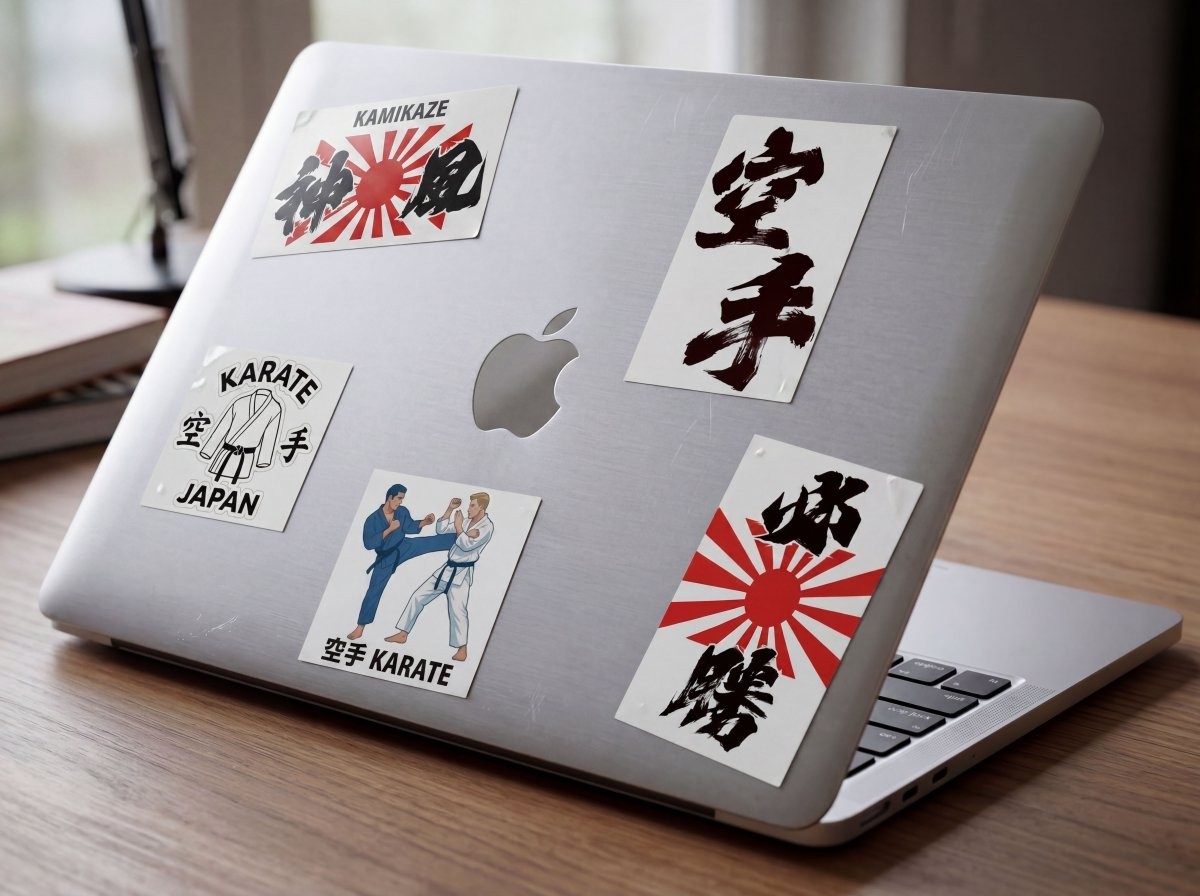 Japanese Kamikaze Sticker Rising Sun Flag Karate Kanji JDM