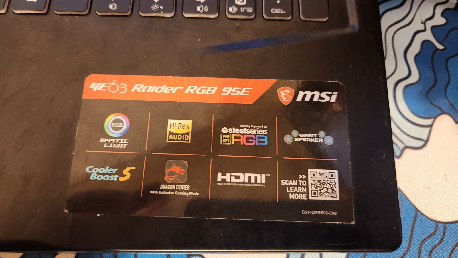 Slightly used MSI GE63 Raider RGB 9SE 32Gb ram Intel i7 9th Gen processor 15.6″