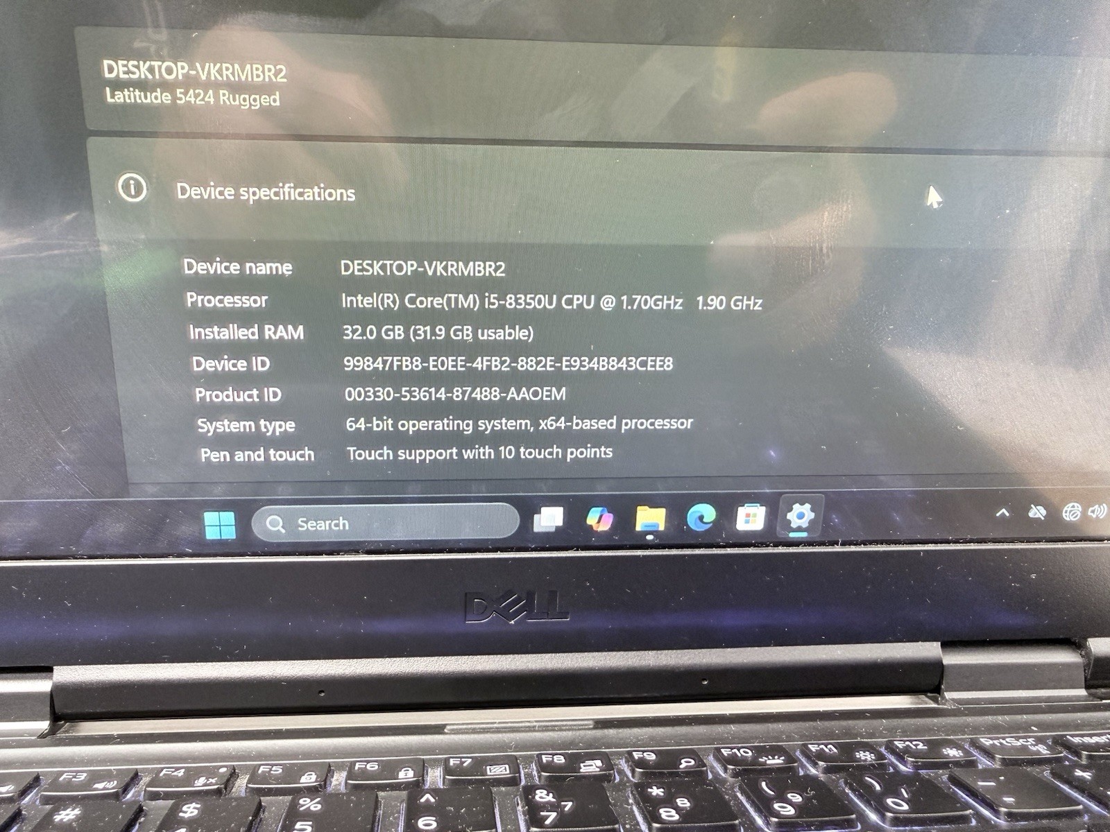Dell Latitude 5424 Rugged | I5-8th Gen | 32 GB RAM | 256 GB SSD | Wind 11 Pro