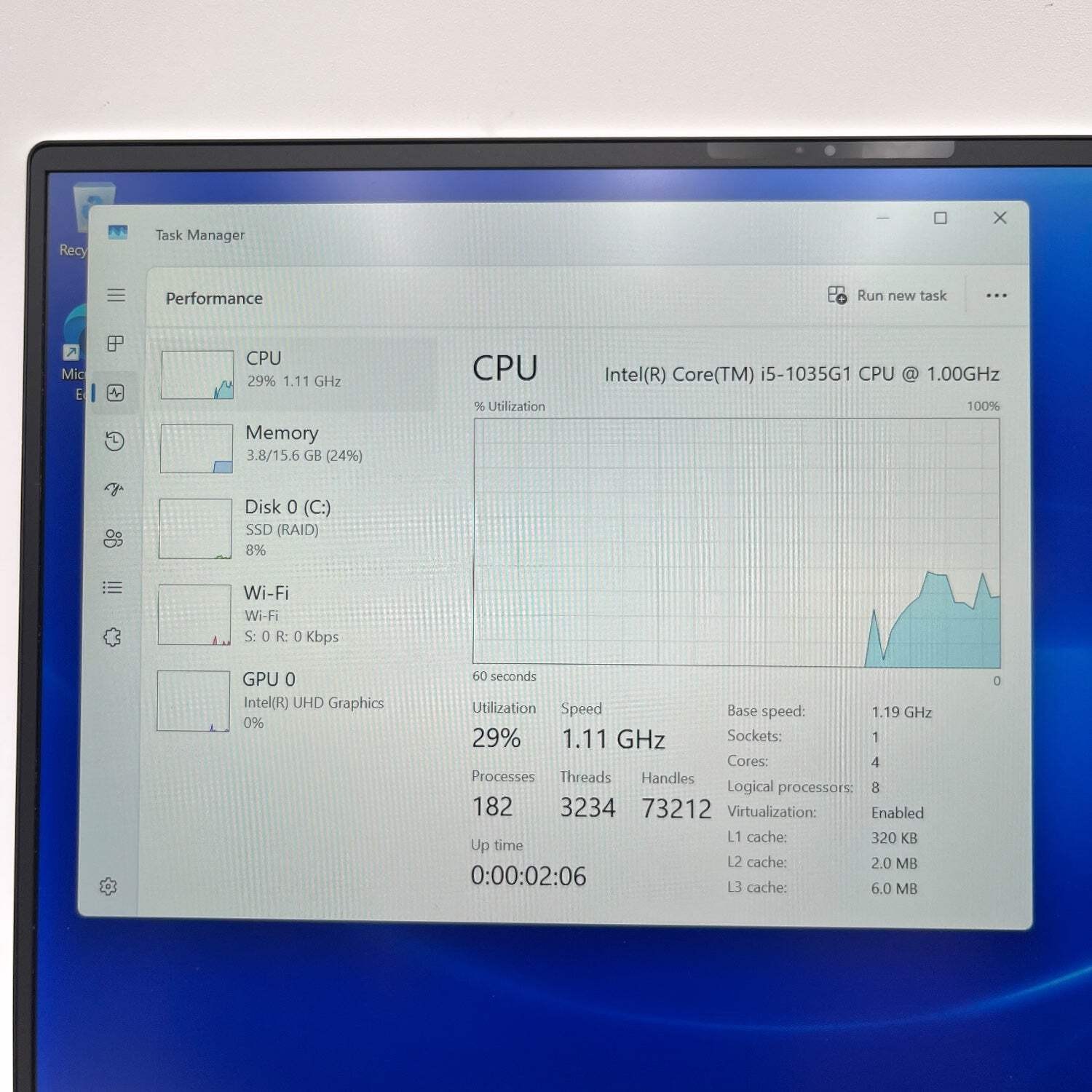 Dell XPS 9300 13.3″ i5-1035G1 1.0GHz 16GB RAM 256GB SSD