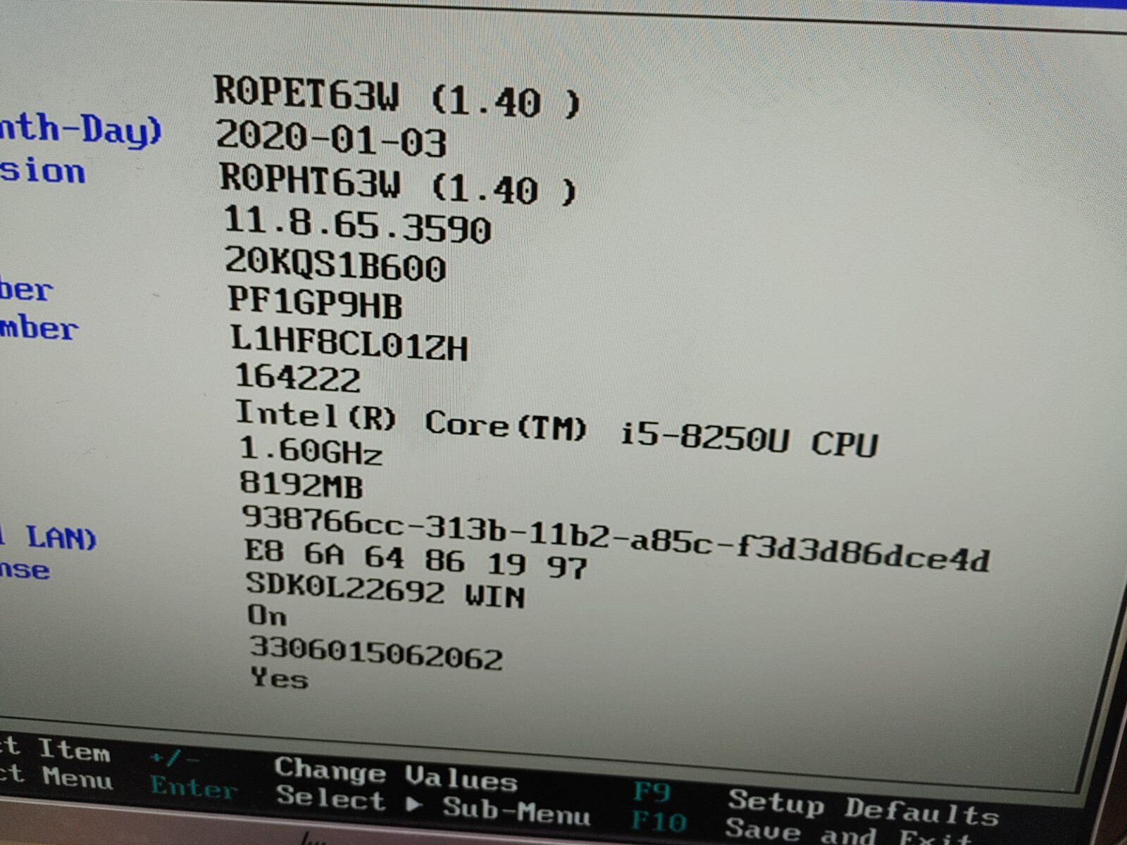 Lenovo ThinkPad E480 Core i5-8250U@ 1.60GHz, 8GB RAM, BIOS Locked, FOR PARTS/ RE