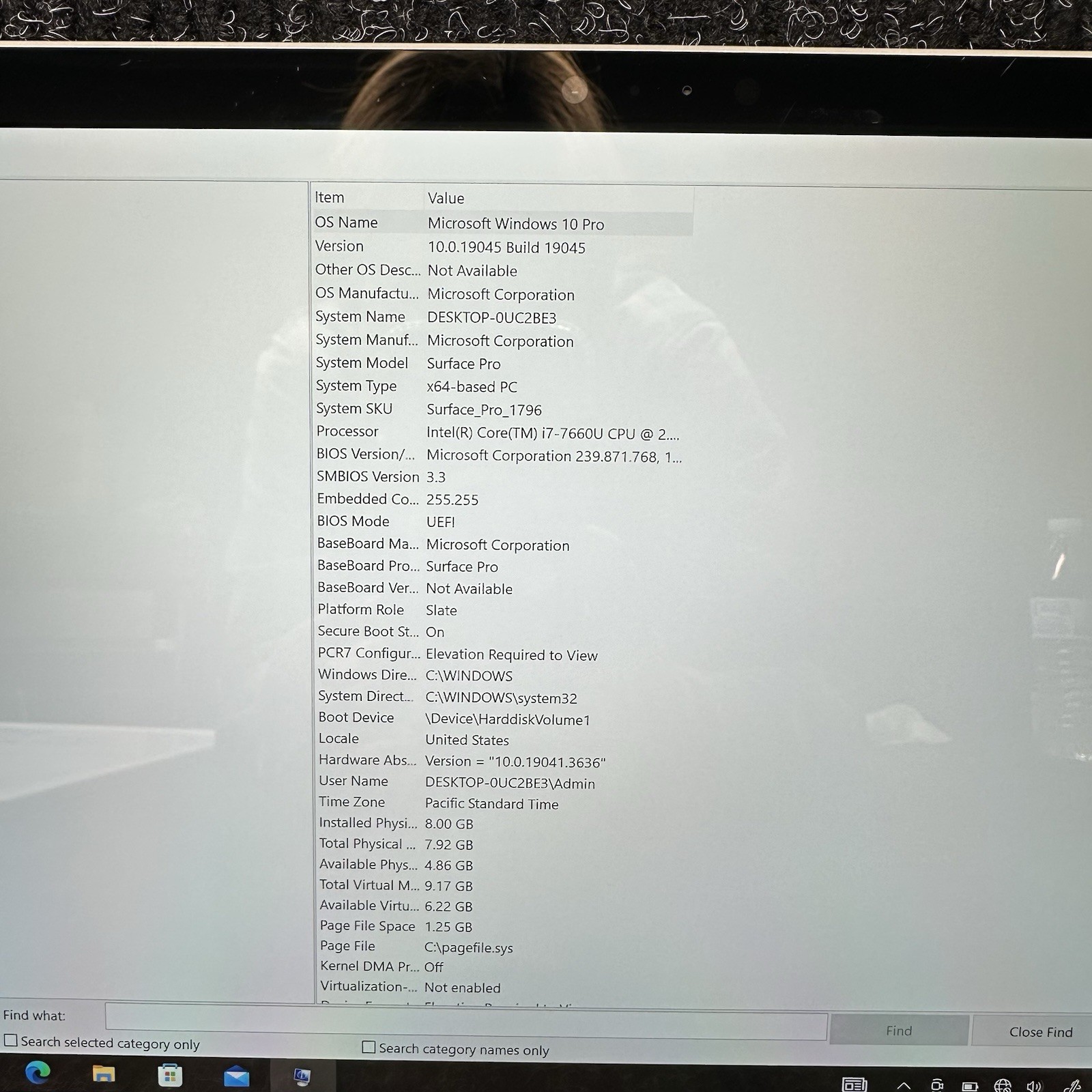 Microsoft Surface Pro 1796 i7-7660U 8GB RAM 256GB SSD W10 Pro No A/C 57% BATT