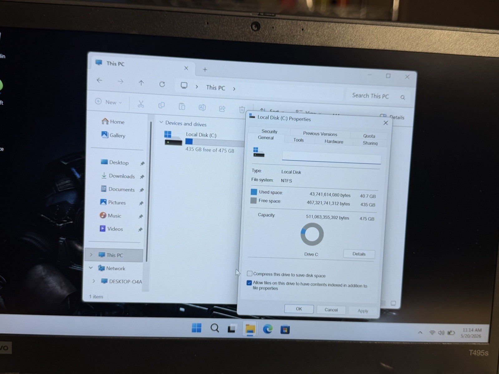 Lenovo ThinkPad T495s Ryzen 7 PRO 3700U 16GB RAM 512GB SSD Win11 Pro 14” NW Bat