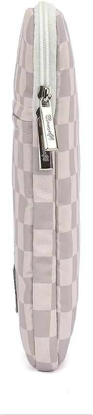 Neutral Checker Pattern Laptop Sleeve 15 Inch 15.6 Inch Waterproof Shockproof Ca