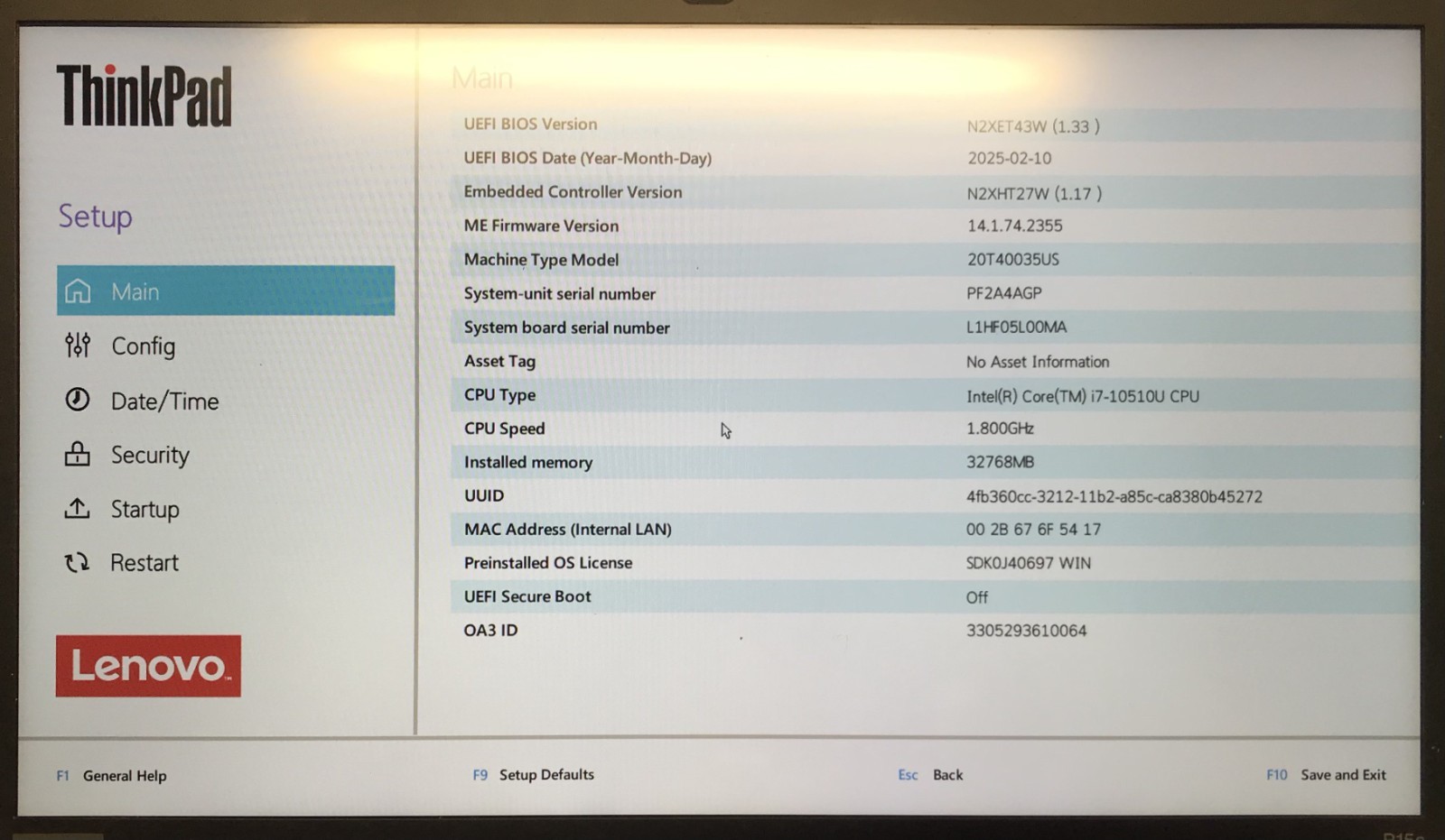 Lenovo ThinkPad P15s Gen 1 15.6″ Laptop i7-10510U 32GB RAM 1TB NVMe, As Is