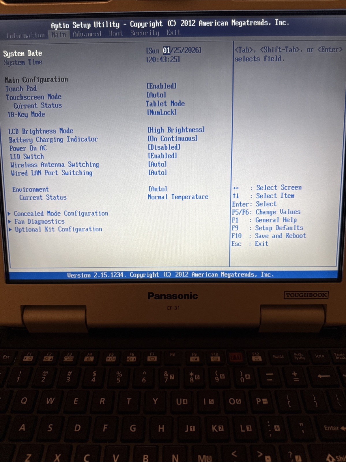 Panasonic Toughbook CF-31 MK5 i5-5300U 2.30GHz 8GB/256GHDD/DVD/No AC Charger
