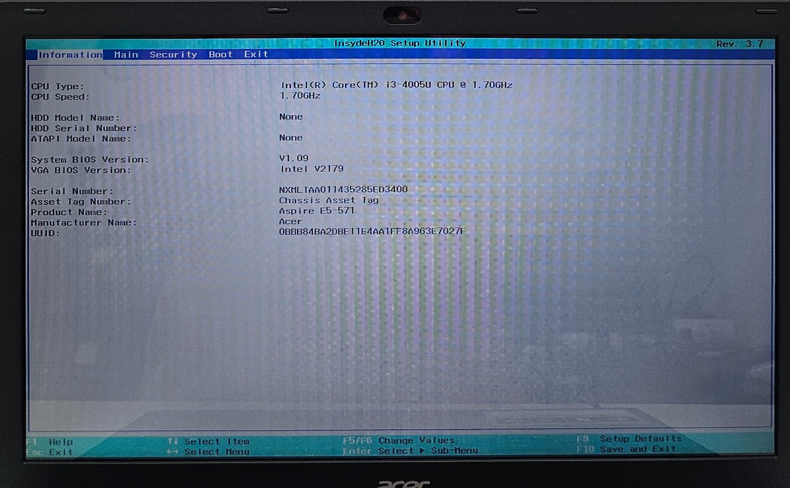 Acer Aspire E15 E5-571-38KI Laptop Intel Core i3-4005U 4GB Ram NO HD/OS (FL)