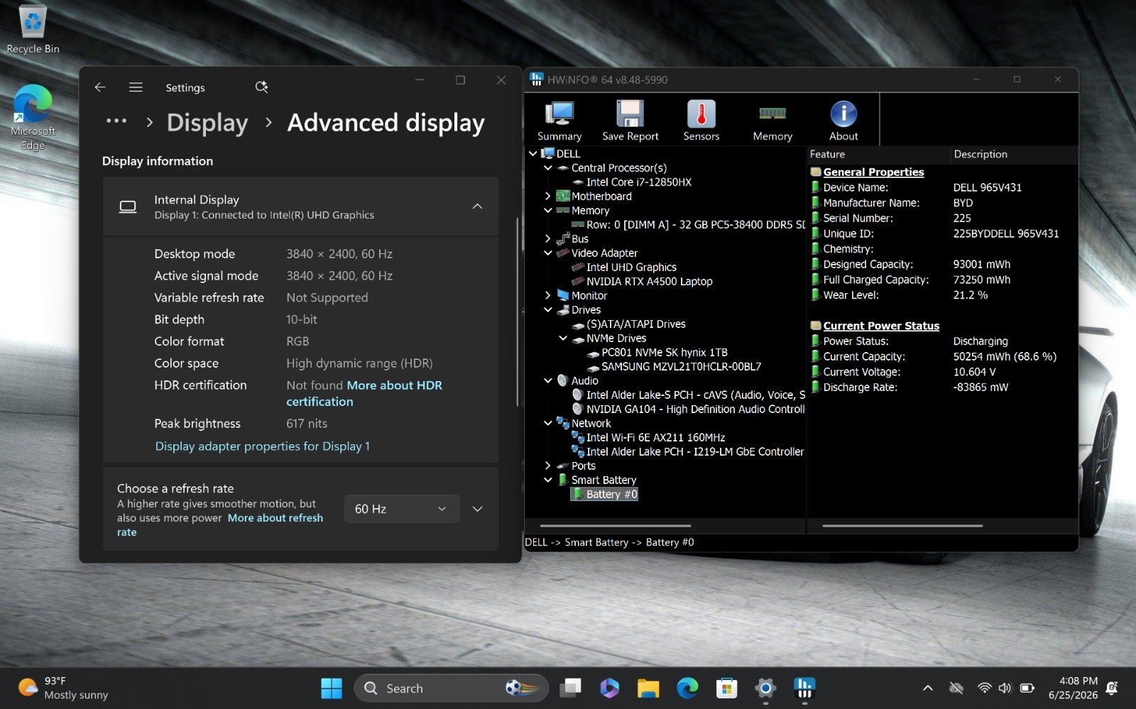 Dell Precision 7670 OLED UHD+ TouchScreen | i7 12th 64GB RAM 2TB SSD | A4500