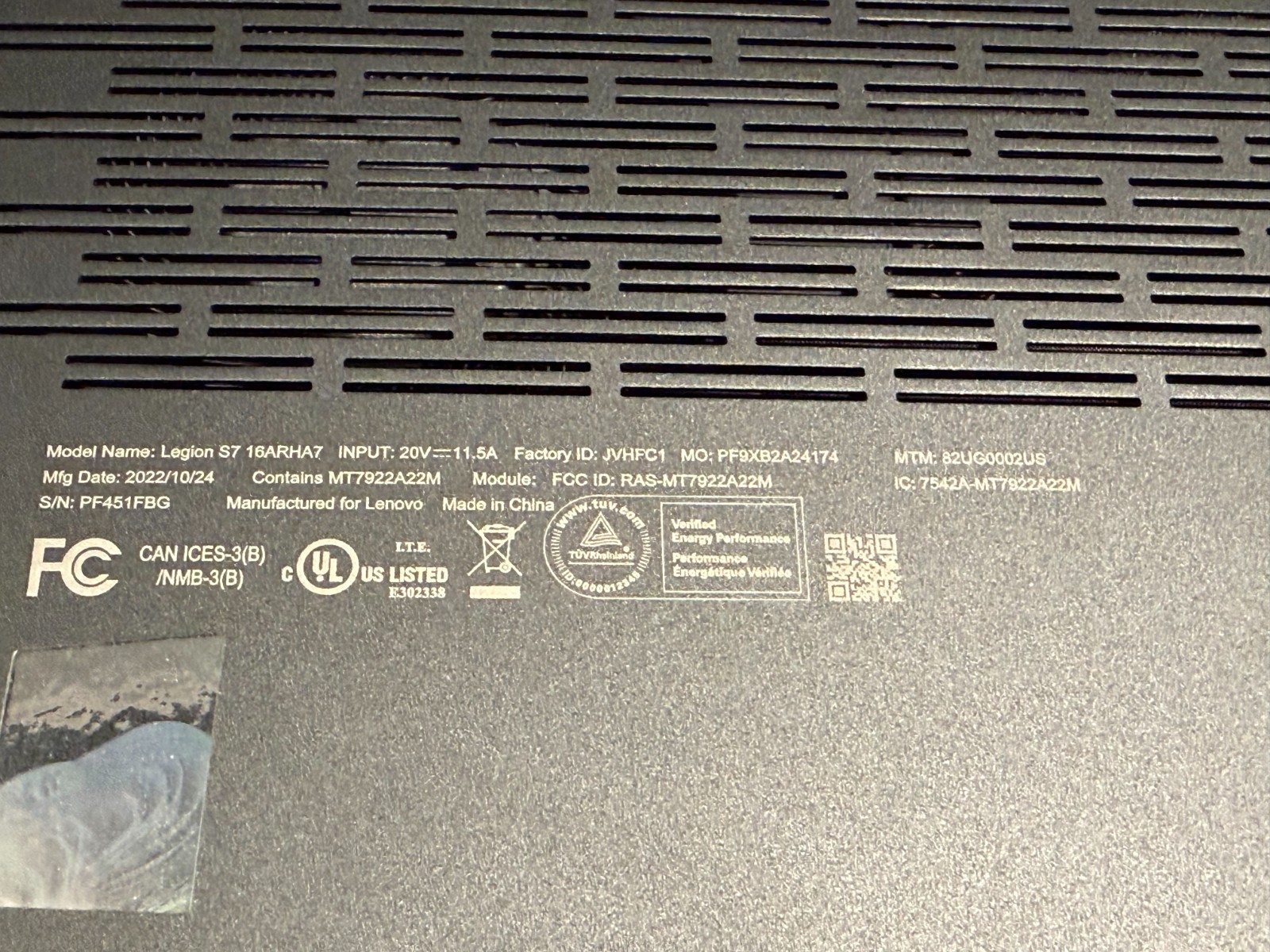 Lenovo Legion S7 16” Ryzen 7 6800H | Radeon RX 6600S | 16GB DDR5 | 512GB SSD