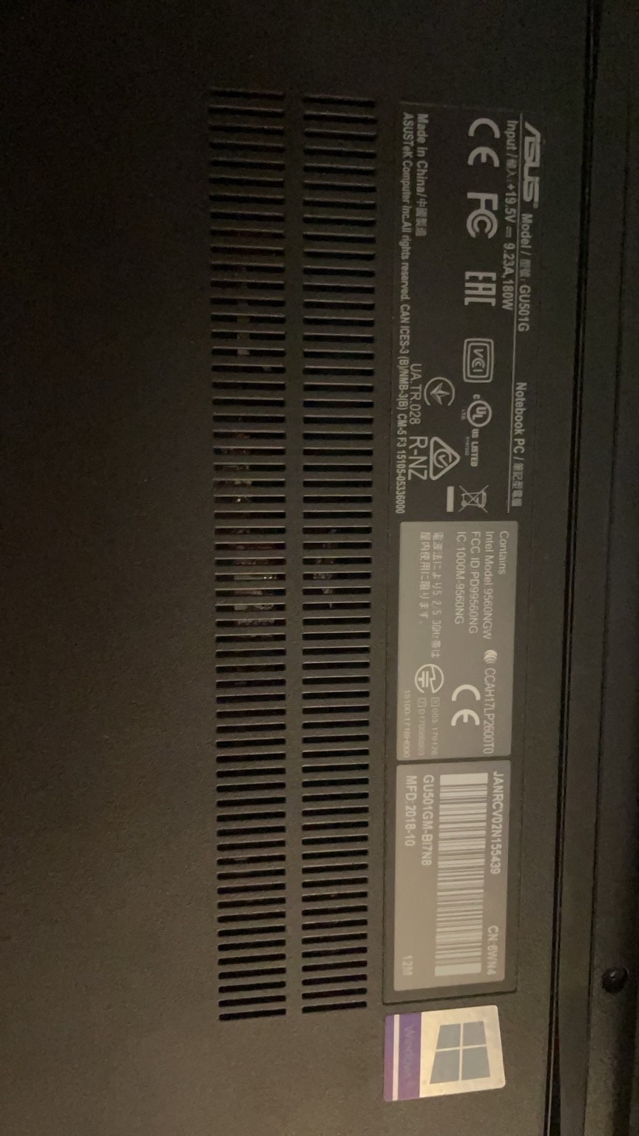 ASUS ROG Zephyrus M GU501GM-BI7N8