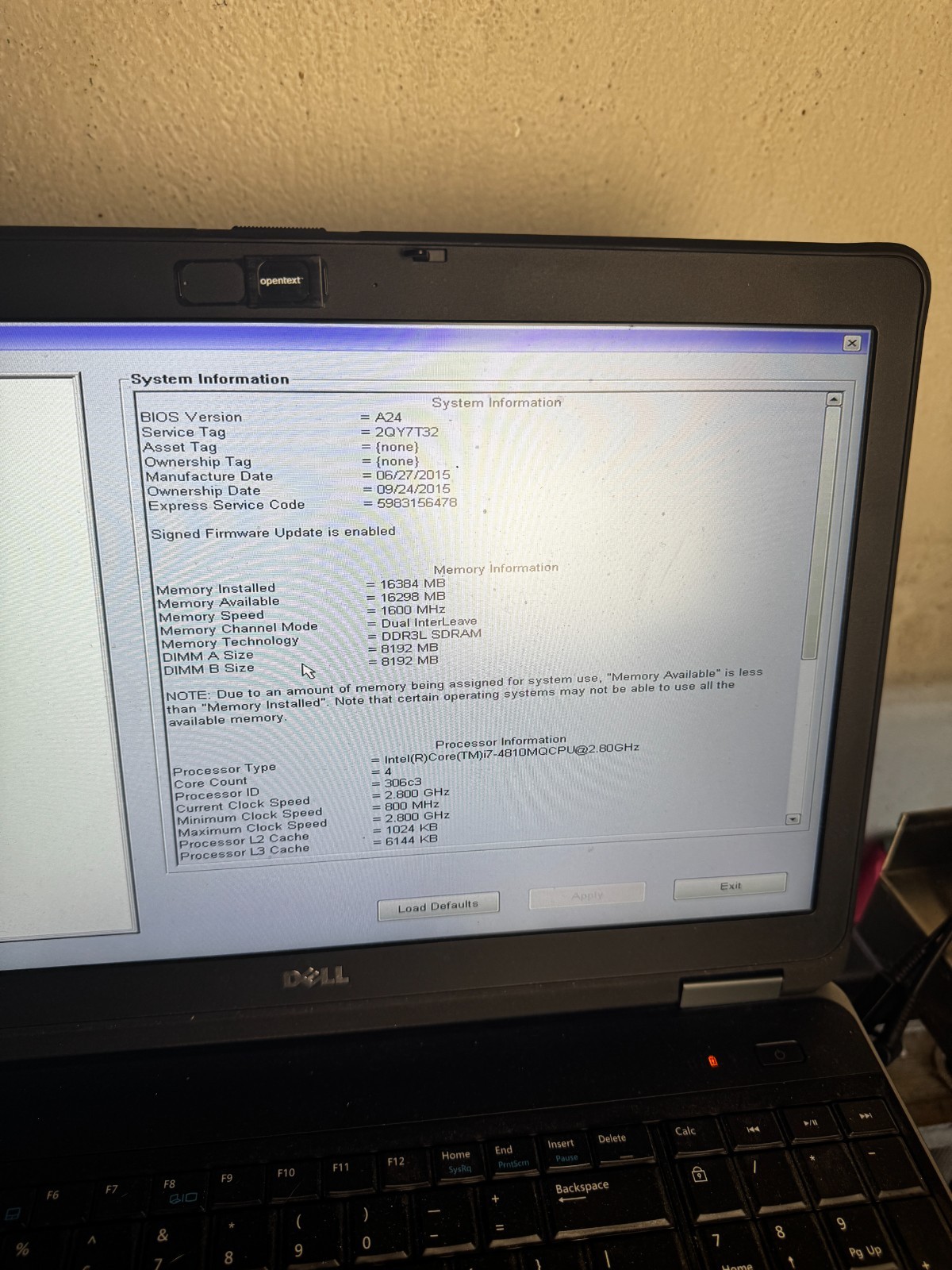 Dell Latitude E6540 Core i7-4810MQ, 16GB RAM 15.6″ Laptop *READ #6179