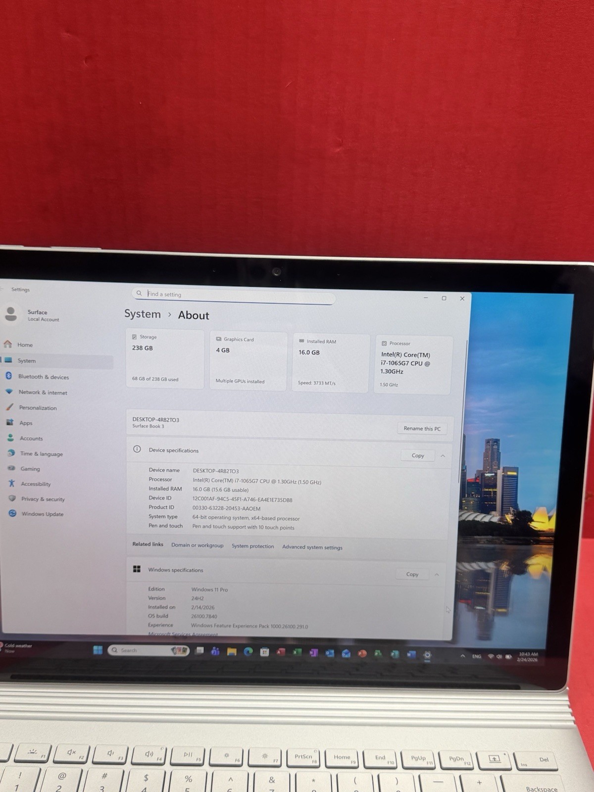 Microsoft Surface Book 3 14” 1900 TOUCH-10th i7-1065G7 16GB 256GB GTX 1650 Max-Q