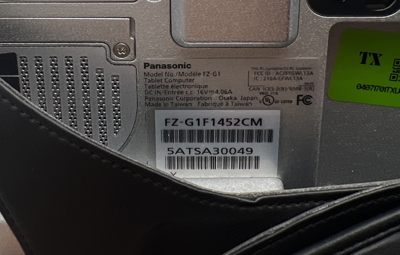 Panasonic Tough FZG1 -2 Tablet Core i5-4310U 8GB RAM SSD:256GB NO BATTERY