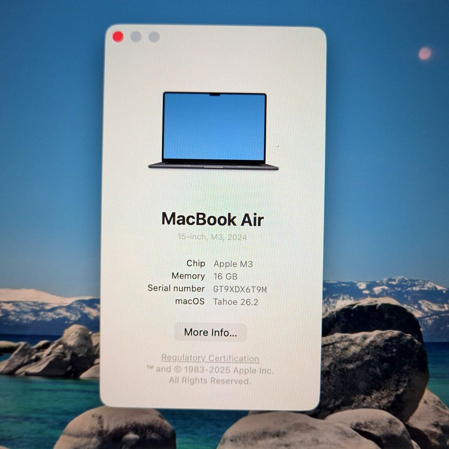 2024 Apple MacBook Air 15″ M3 10C GPU 4.0GHz 16GB RAM 512GB SSD A3114