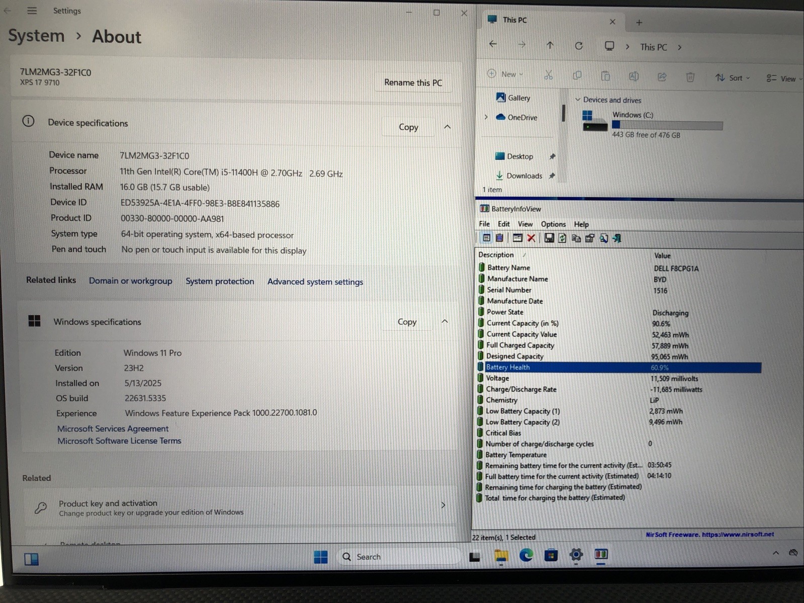 Dell XPS 17 9710, Intel Core i5-11400H @2.70Ghz, 16GB RAM, 512GB SSD, W11Pro