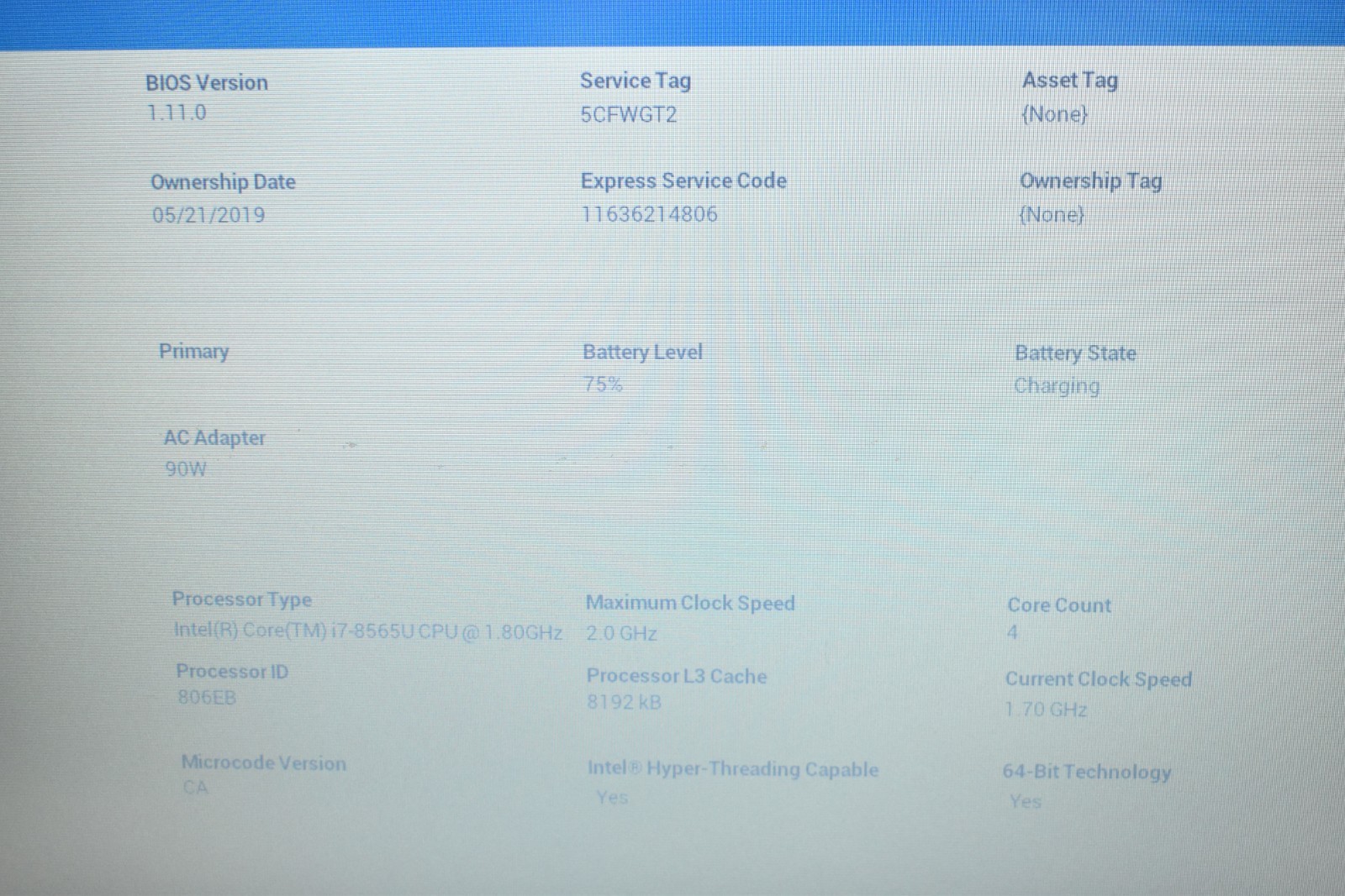 Dell Latitude 3500 i7-8565U 1.8GHz 8GB 256GB SSD No OS For Parts or Repair Only