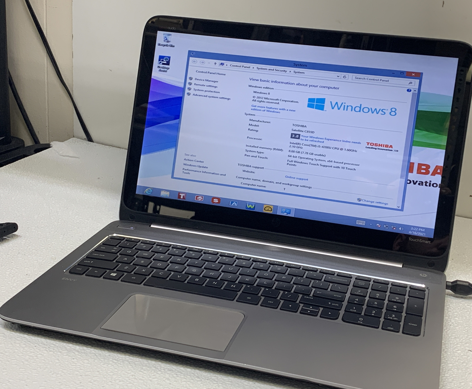 HP ENVY Touch Beats M6-K015DX SleekBook 15.6″ 1.60GHz i5-4200U 8GB 750GB Win10H
