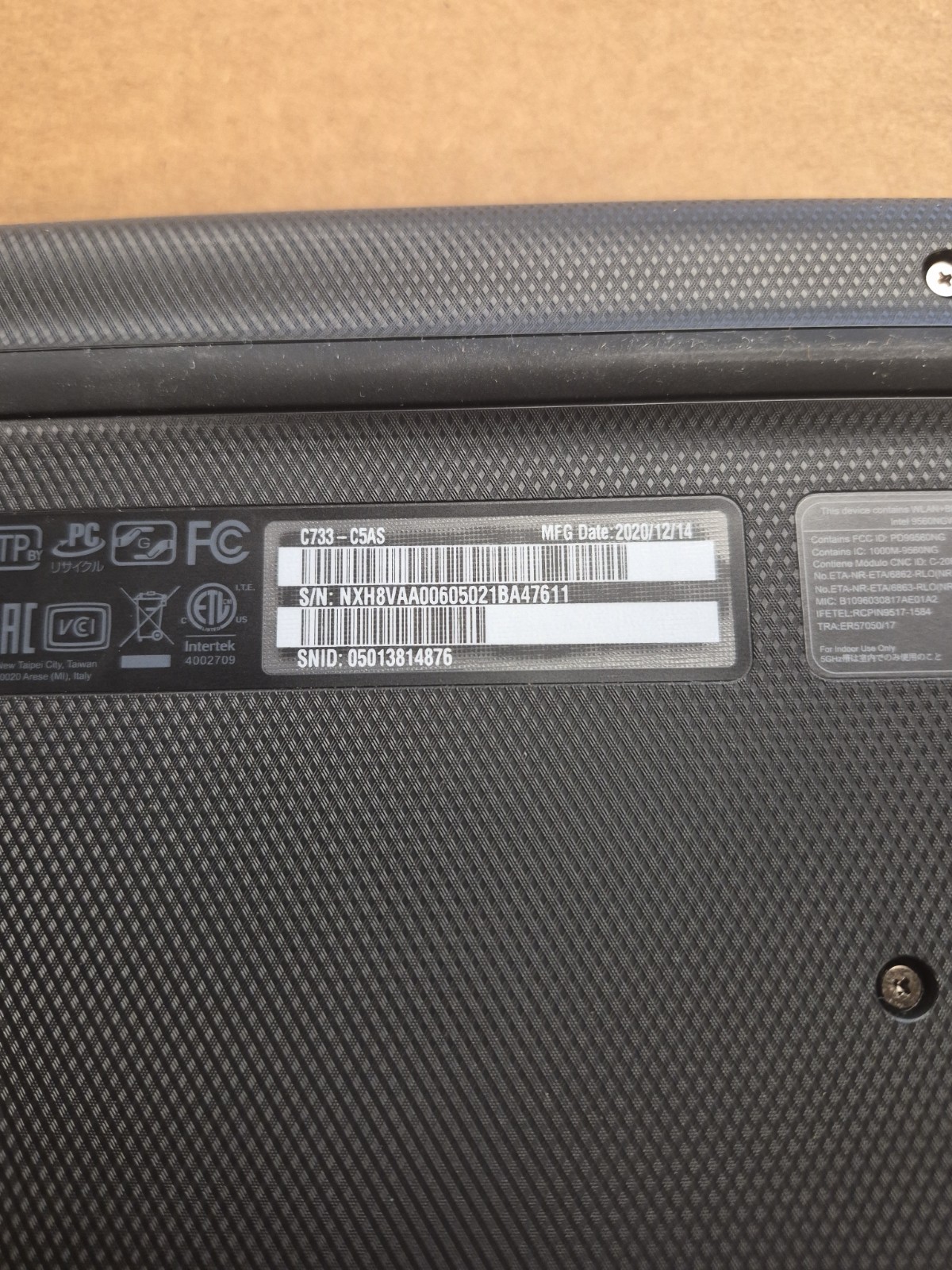 PARTS! Acer C733-C5AS Series Model N18Q5 Chromebook CELERON