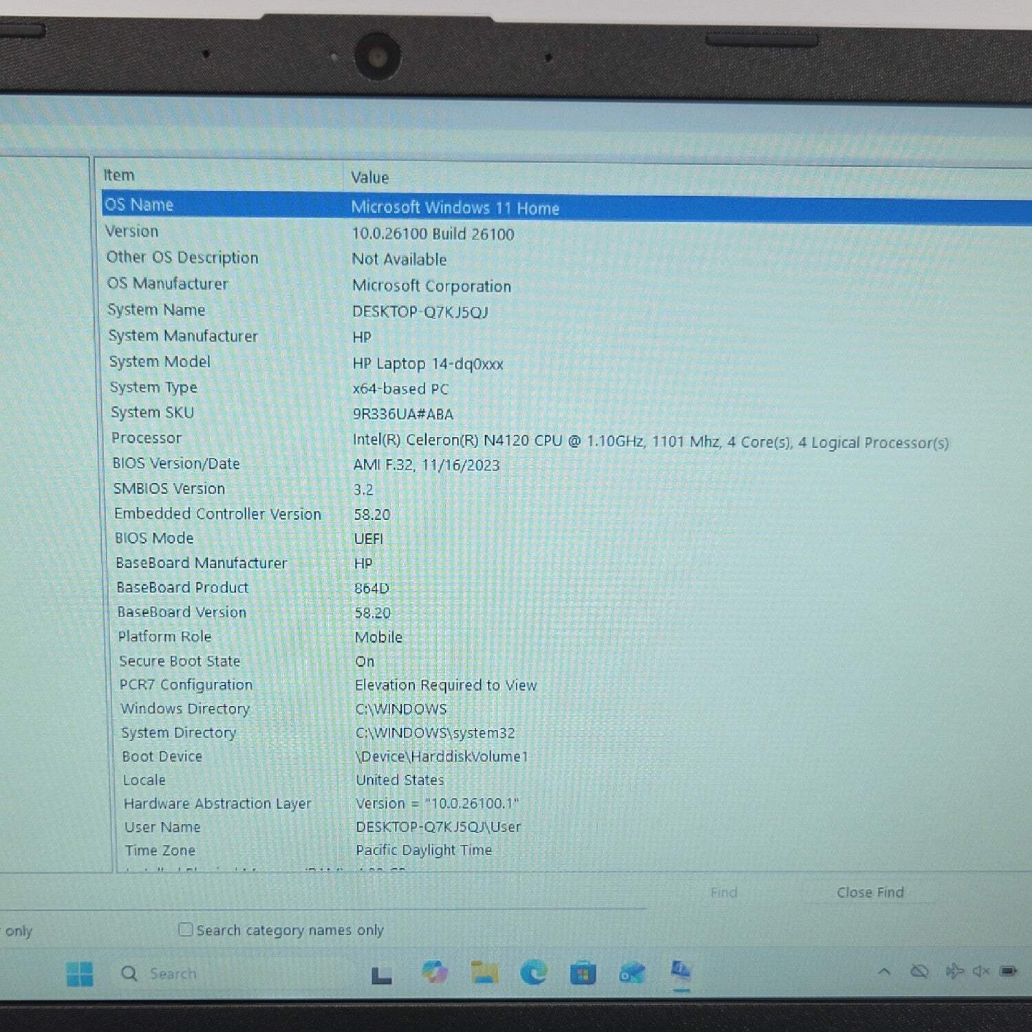 HP Laptop 14-DQ0761DX Celeron N4120 1.1GHz 16GB RAM 128GB