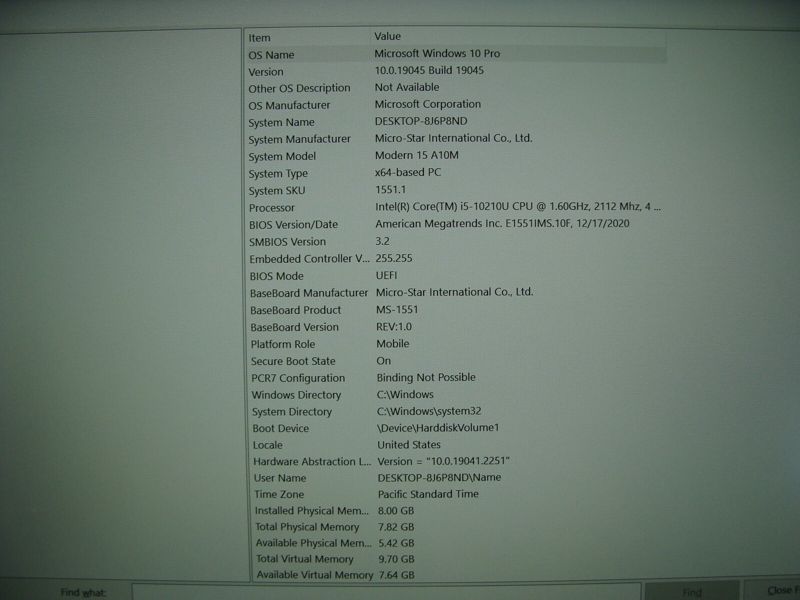 A+ FHD 88% Battery MSI Modern 15 A10M Intel i5-10210U 1.60Ghz 8GB RAM 256GB SSD