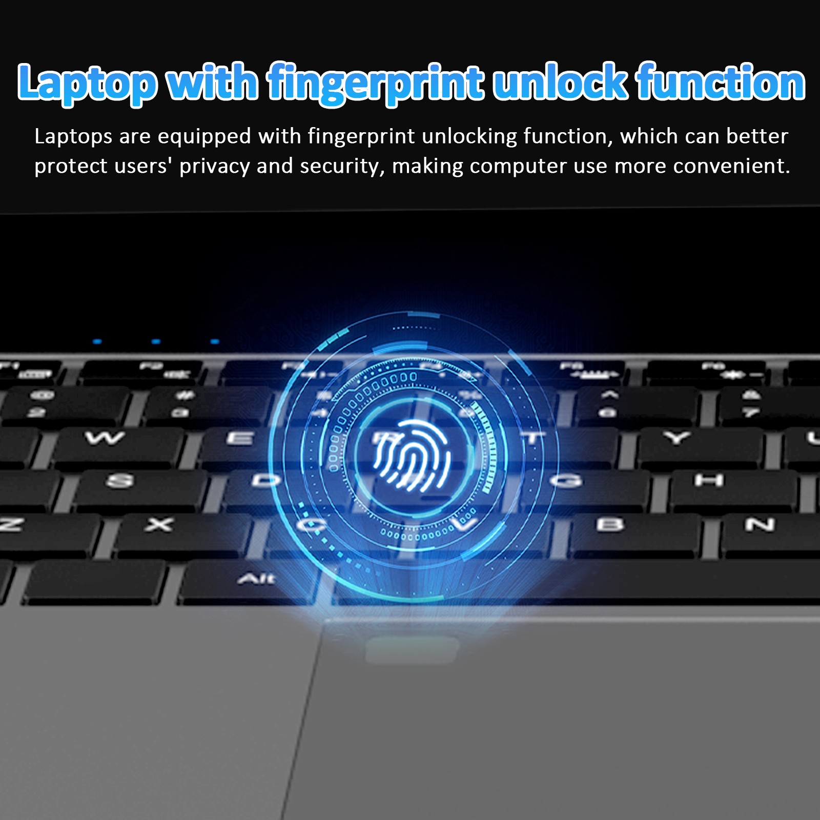 15.6″ Laptop Computer 4 Core N95 16GB+512GB Support Fingerprint, WiFi 5, BT 5.0