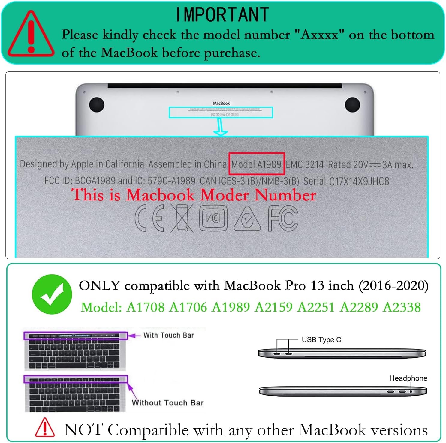 MacBook Pro 13 inch with Touch Bar 2022 2021 2020 2019 2018 2017 2016 Release Ha