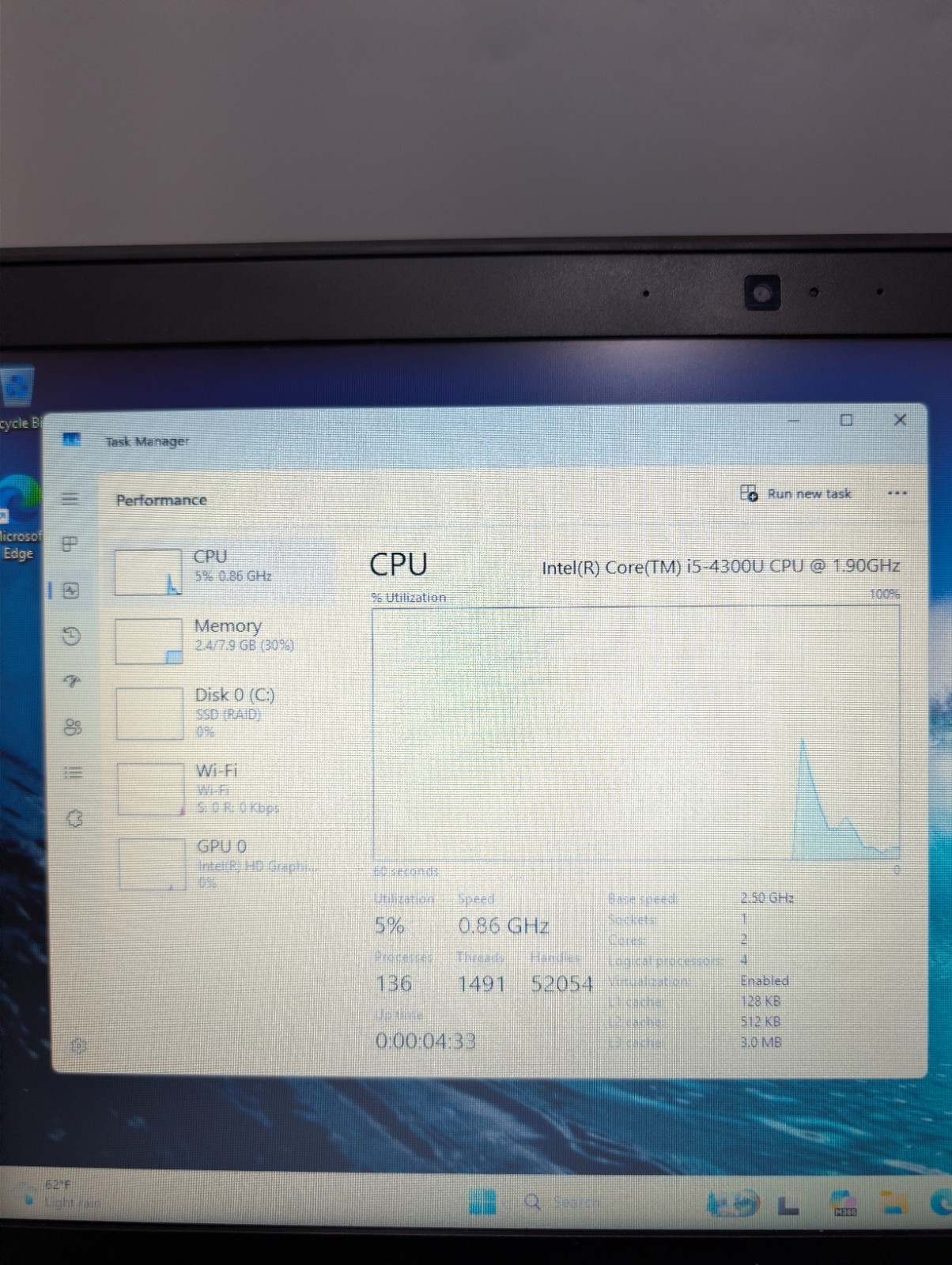 DELL Latitude E5540 15.6″- i5-4300U@1.90GHz/250GB SSD/8GB RAM/Win 11 Pro