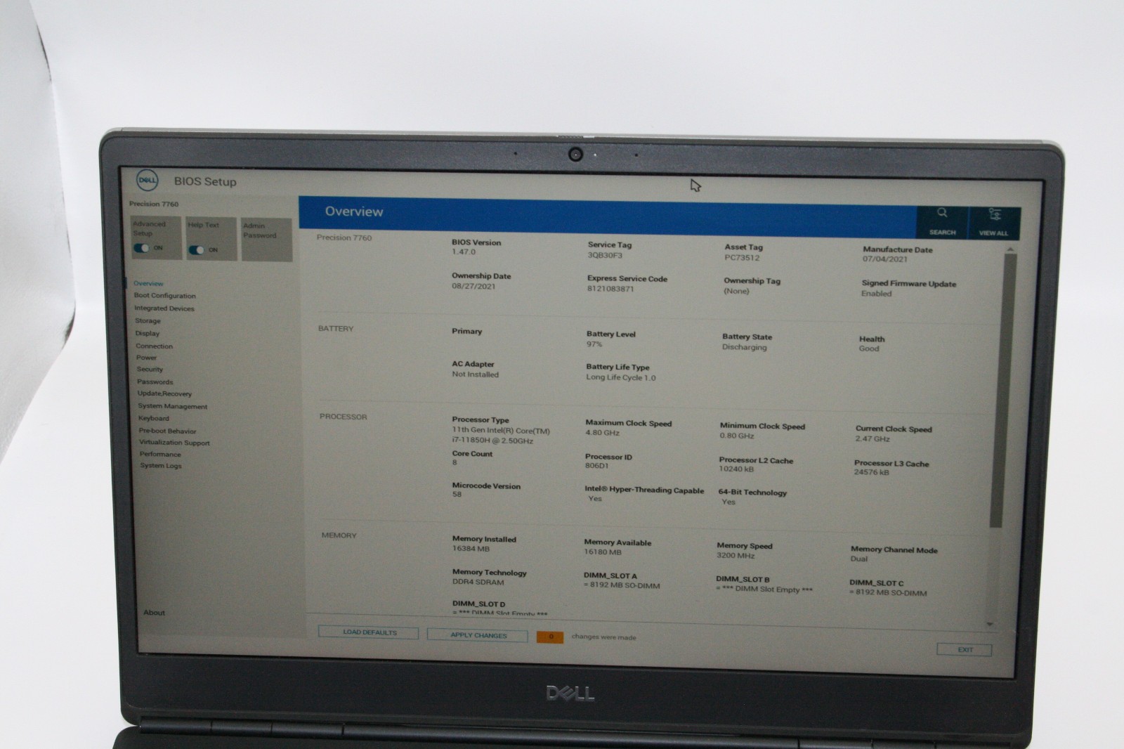 Dell Precision 7760 Mobile Workstation 17.3″ UHD i7-11850H NVIDIA RTX A5000 16GB