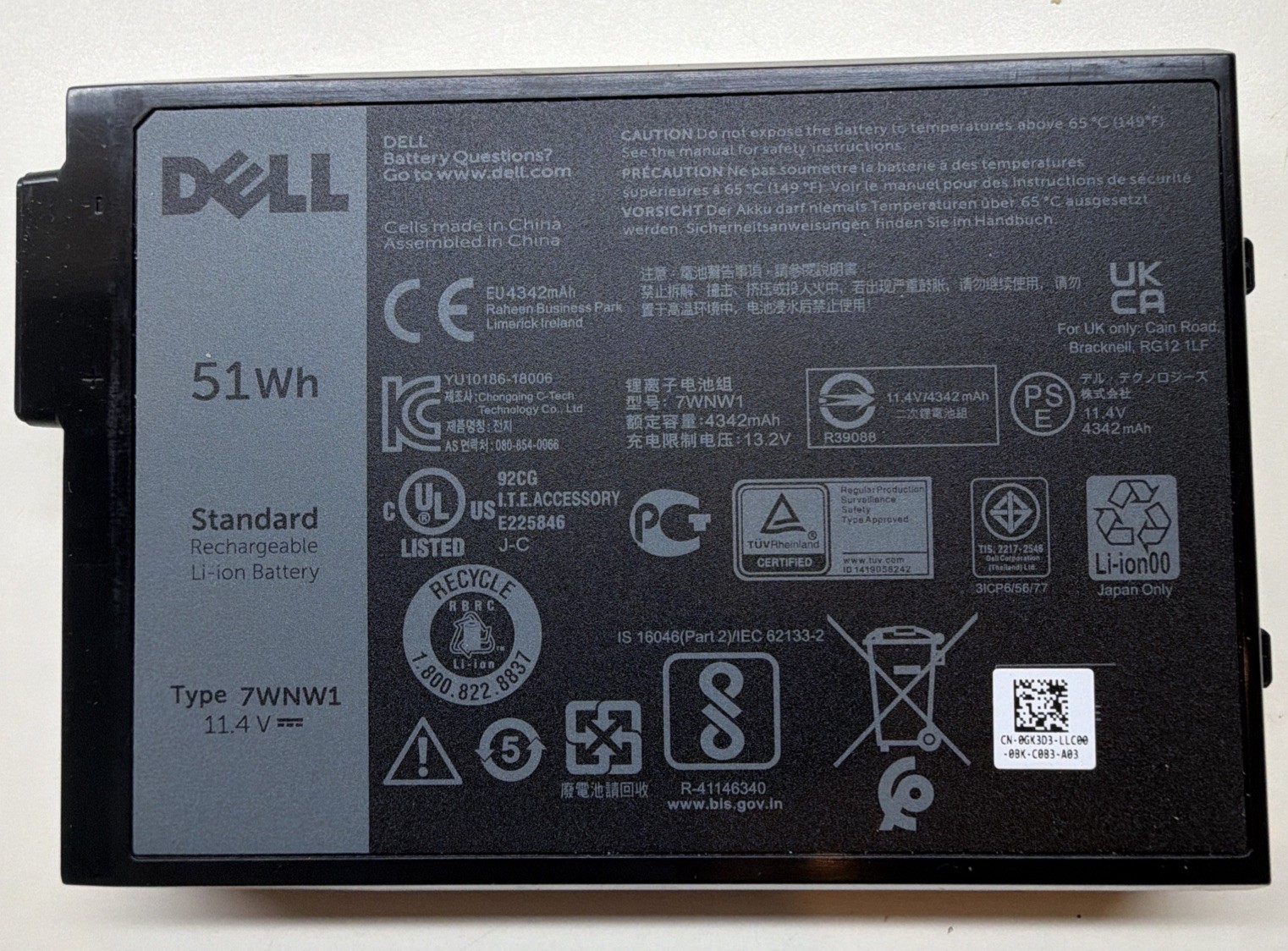 Dell 5424 Rugged Laptop Core i5-8350U 128GB SSD 8GB DDR4 Win 11 Pro PWR