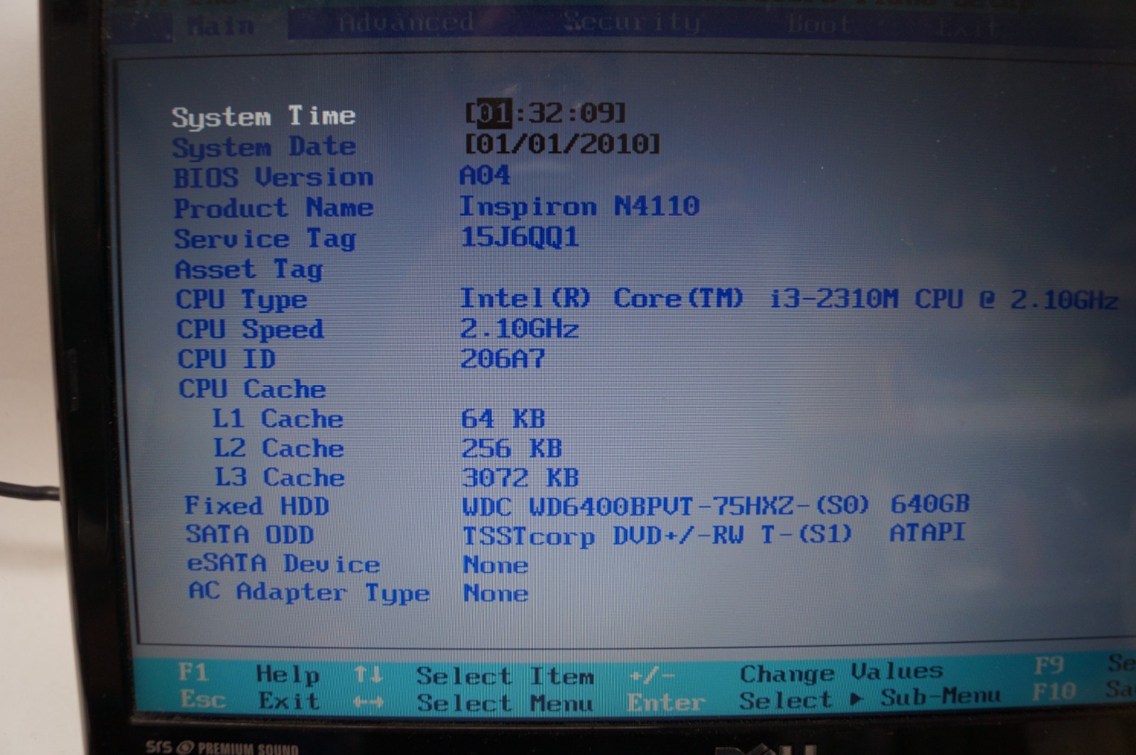 Dell Inspiron N4110 Laptop Intel i3 14″ 640GB HD 2.1GHz 6GB Mem WORKING PoR E113