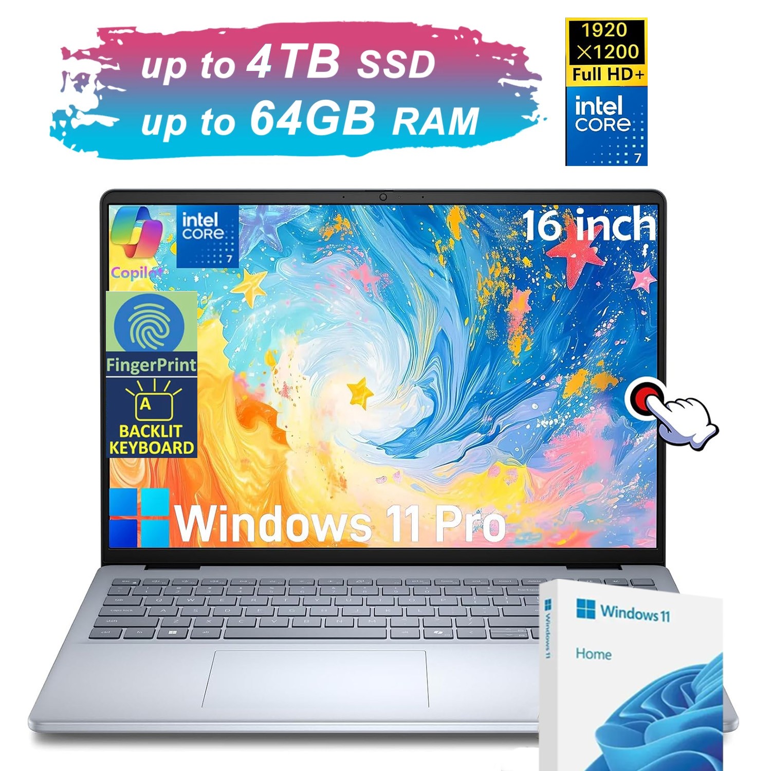 Dell Inspiron 16 5640 Touch Laptop,FHD+ WUXGA,Intel 7 150U,UpTo 64GB 4TB SSD