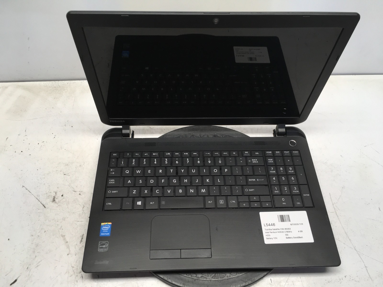 Toshiba Satellite C55-B5353 Intel Pentium N3530 2.16GHz 4 GB NO HDD