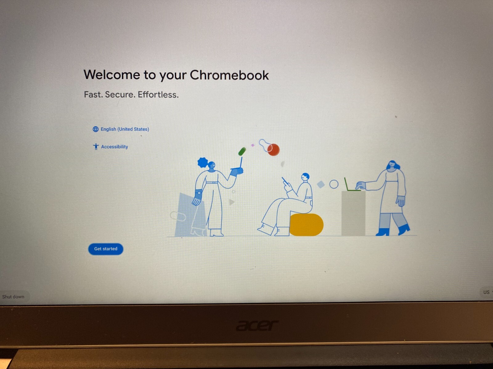 Acer Chromebook CB3-431-C7VZ (model: N16P1) reset to factory setting