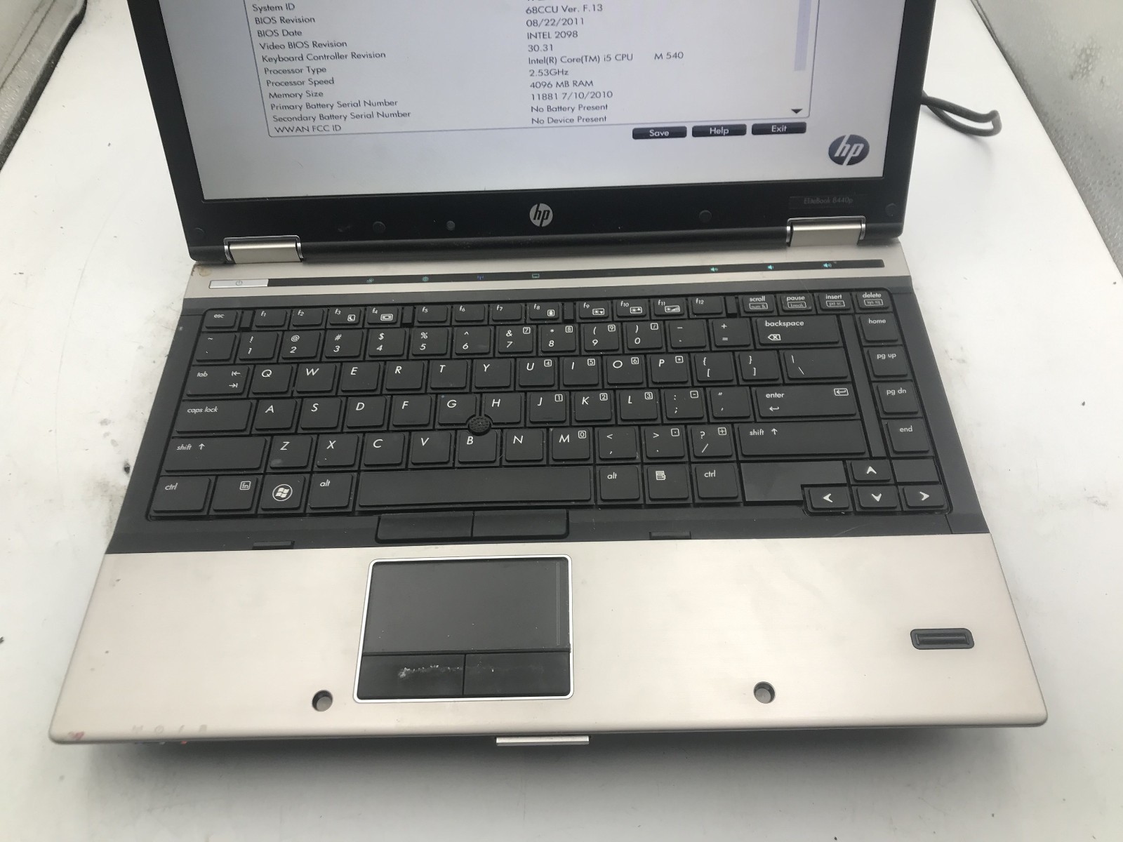 HP ELITEBOOK 8440P – BOOTS TO BIOS – INTEL I5 M540 – 4GB RAM – READ DESCRIP – BB