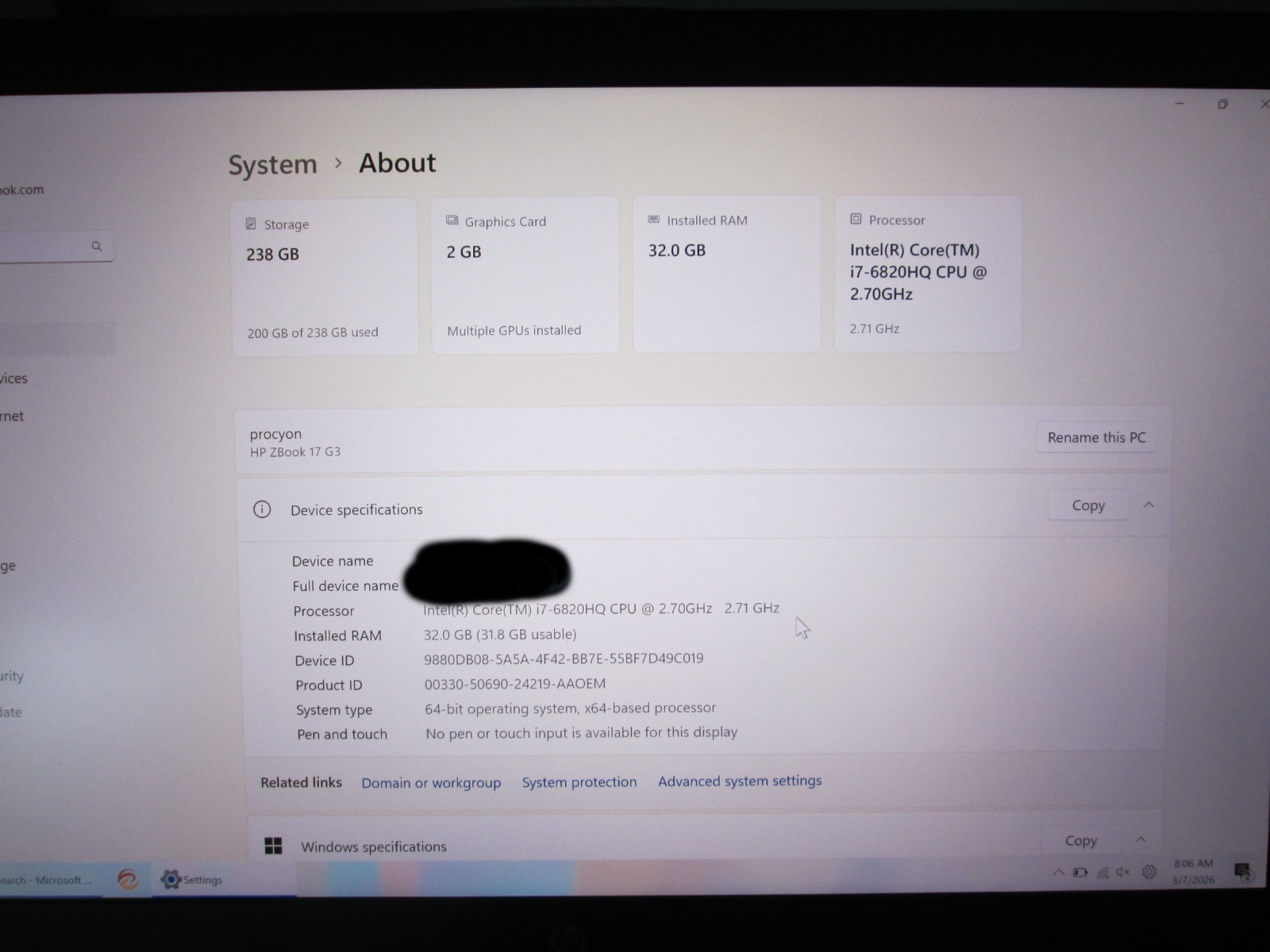 HP Zbook 17 gen 3 🌈DREAMCOLOR🌈 i7-6820HQ 32GB RAM 240GB SSD works great!