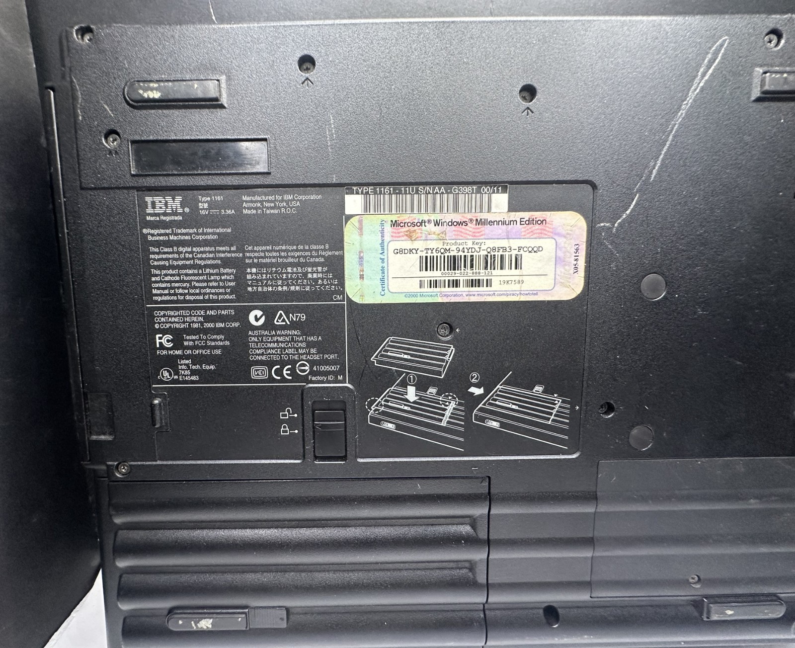 LENOVO THINKPAD iSERIES LAPTOP, 4.64GB, 12″, TYPE 1161, NO CHARGER, AS-IS