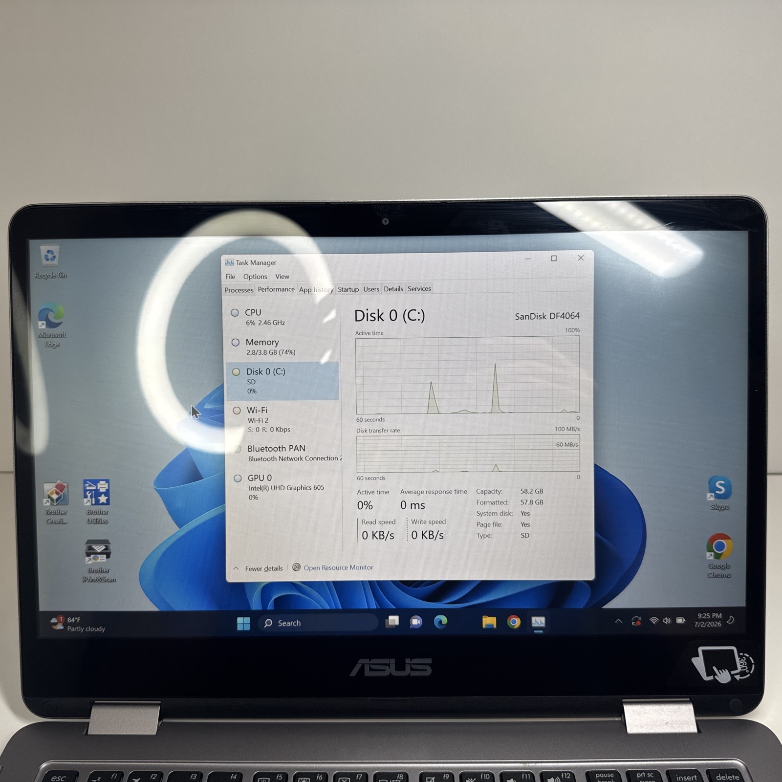ASUS VivoBook Flip 14 TP401M 14″ Touch Screen Fold Laptop Win 11 Pro 64 GB SSD