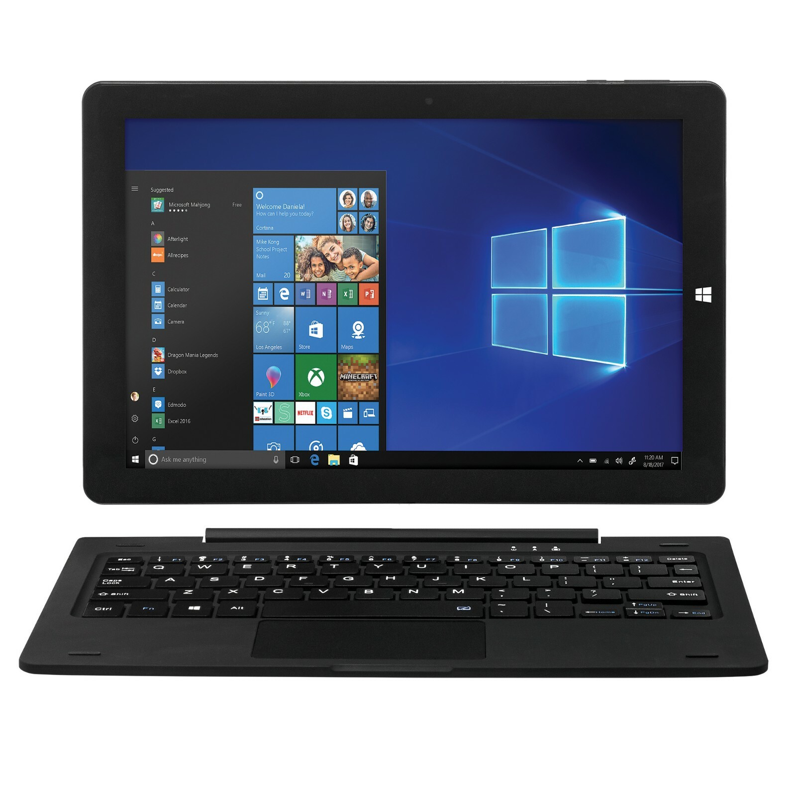 NIB EVOO 10.1″ Tablet with Docking Keyboard 32GB Storage Dual Cameras Micro HDMI