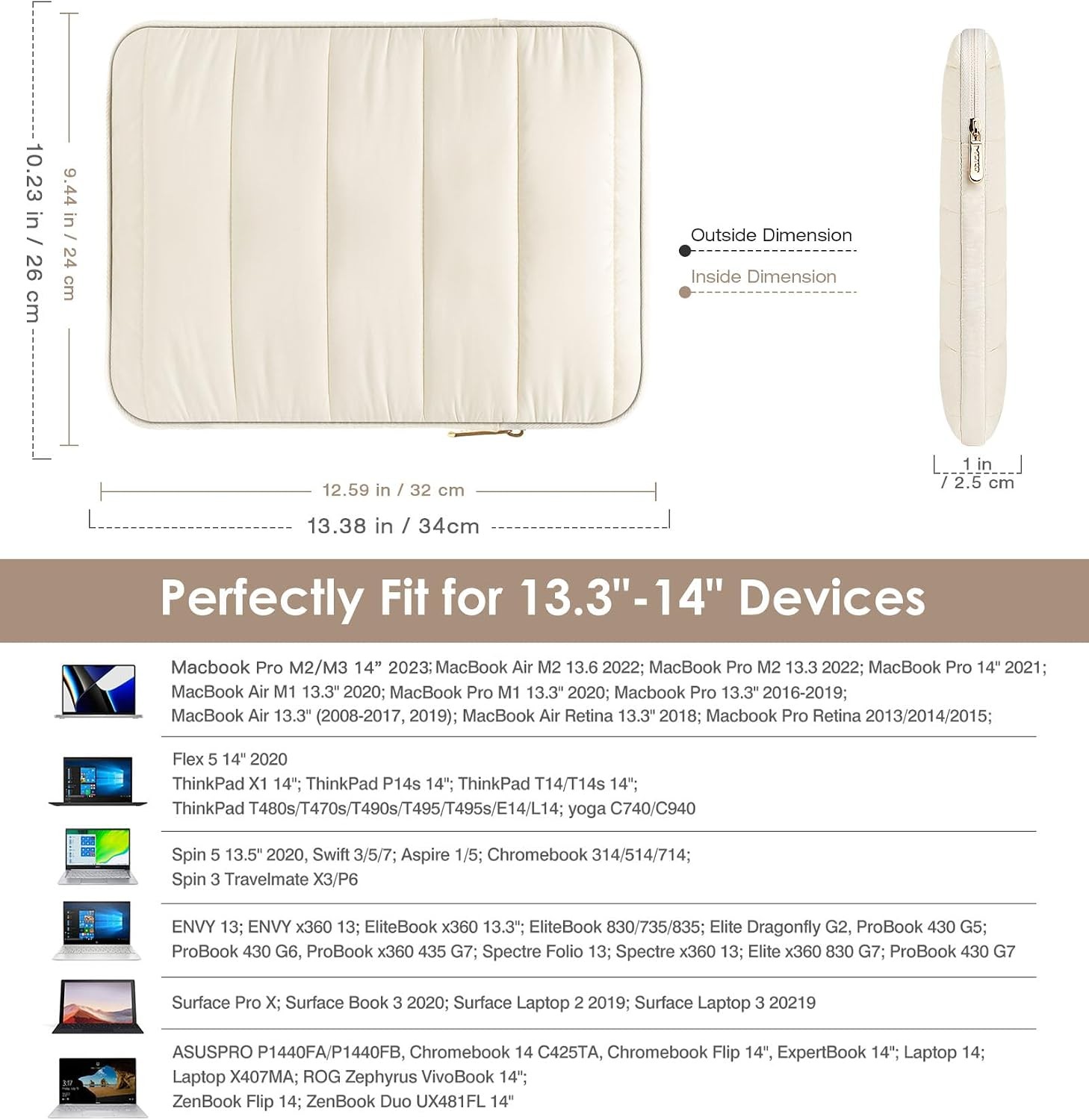 Puffy Laptop Sleeve for 13-14 Inch Laptops, Compatible with Mac Pro M5 14″ 2026