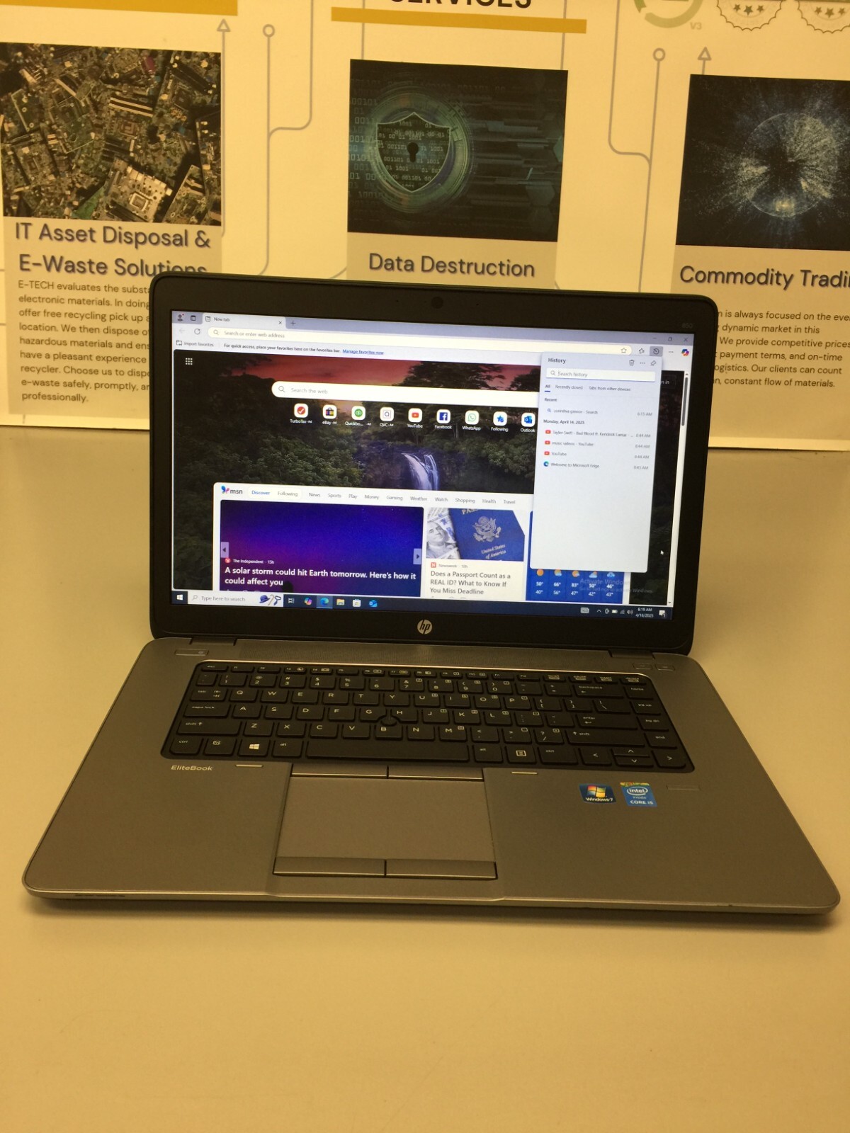 HP Elitebook 850 G1 Core i5-4th gen 8GB RM 1TB HHD 1.60 GHZ WIN 10 PRO
