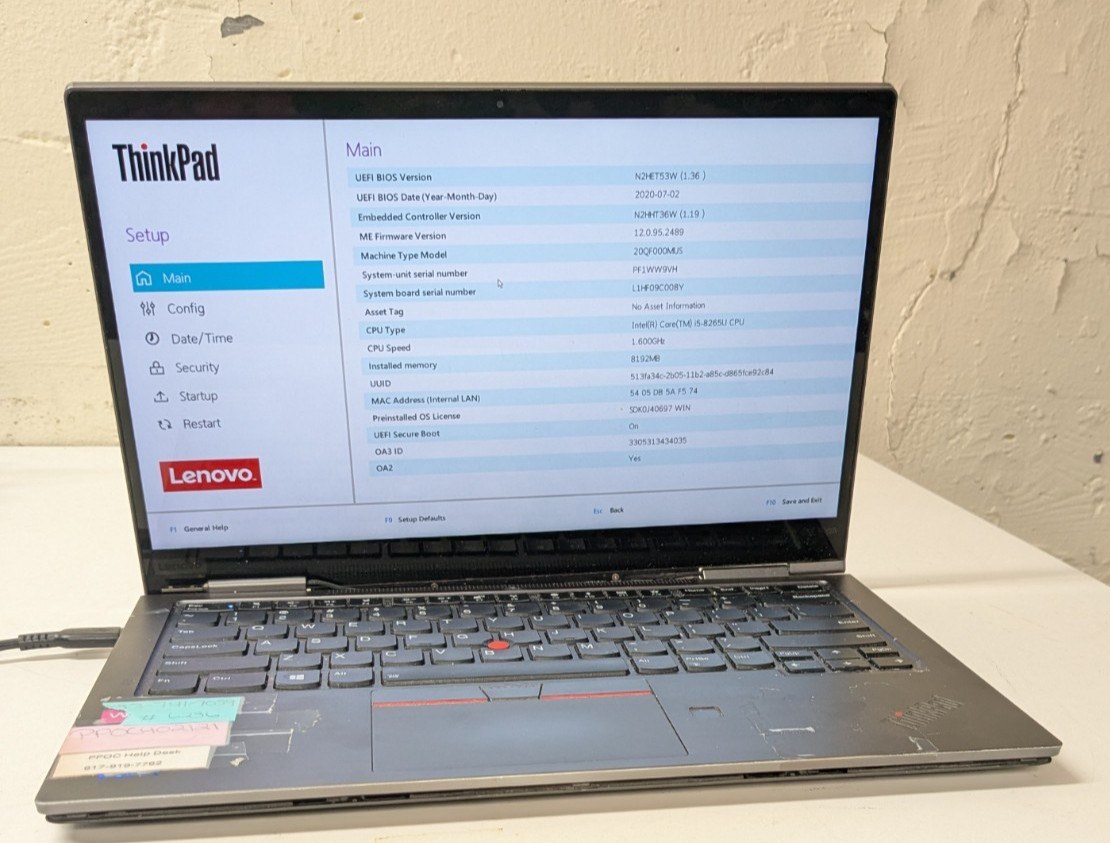 Lot of 3 Lenovo ThinkPad X1 Yoga 4th Gen Intel 8th Gen Processor SOLD AS-IS
