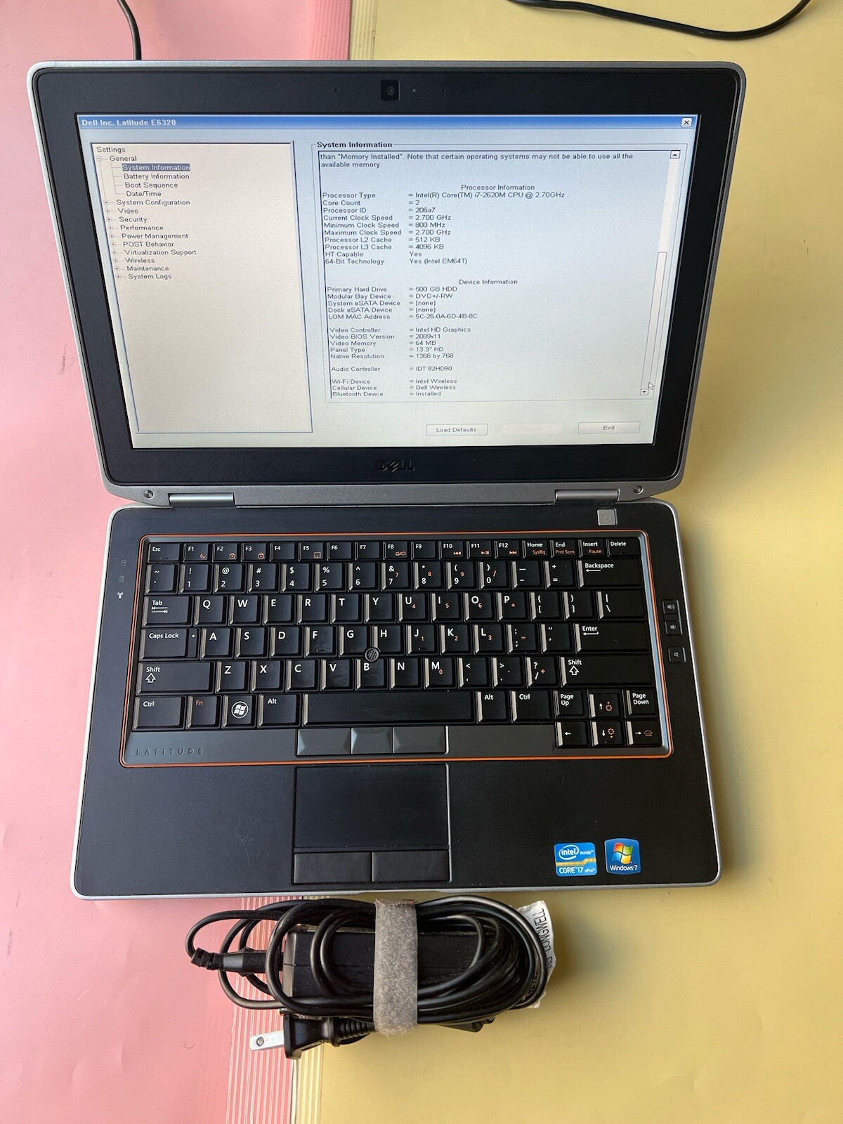 Dell Latitude E6320 13.3″ Core i7-2620M 2.70GHz 8GB RAM 500GB HDD HDMI WEBCAM